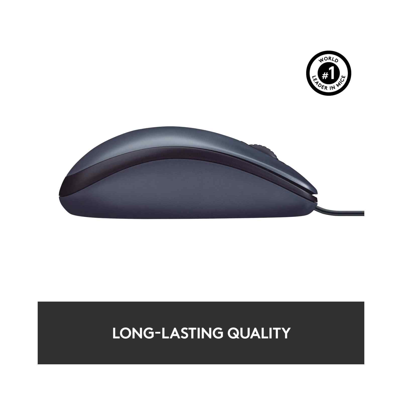 LOGITECH M100r Usb Wired Mouse Blk Carton Box 3y 910-006765-image 5