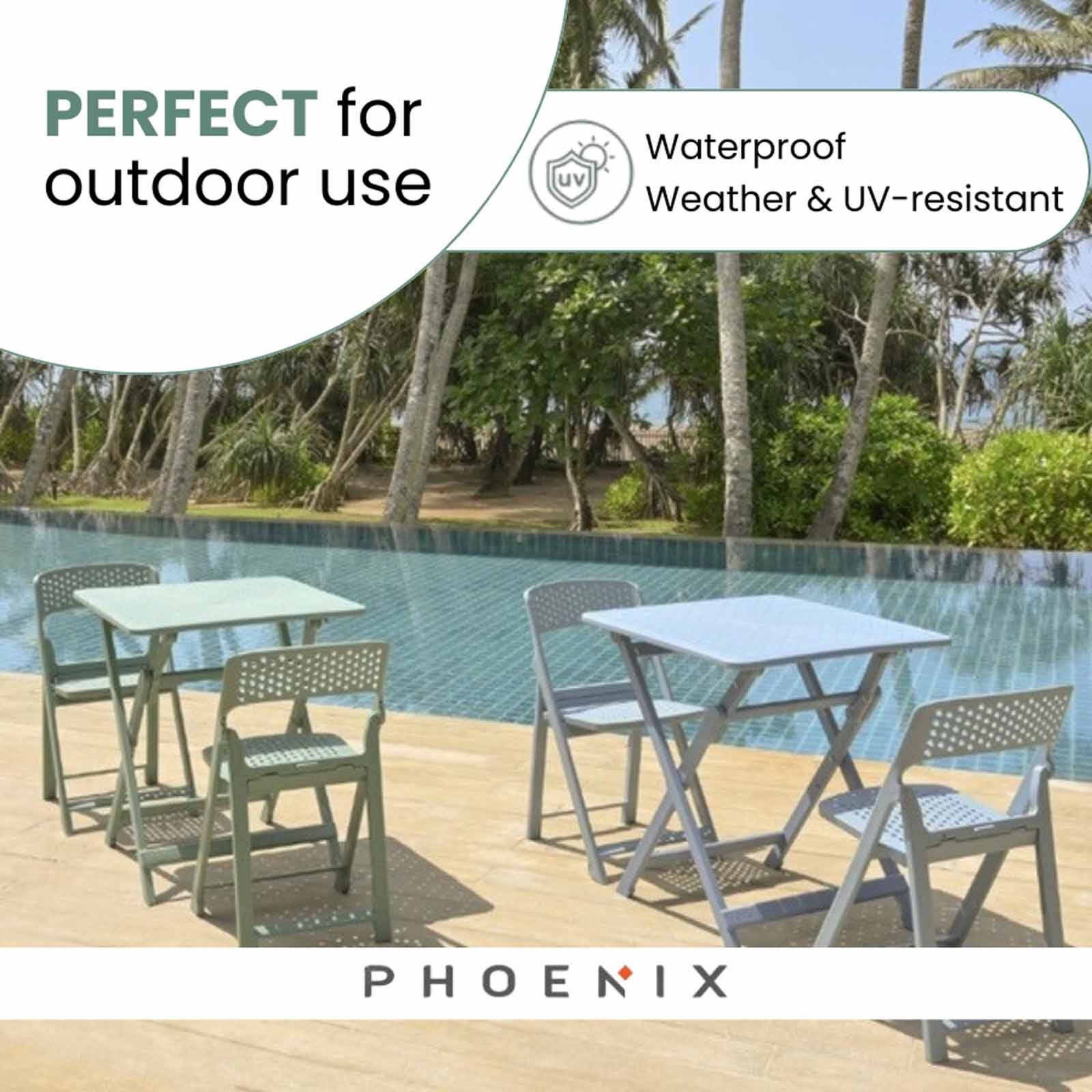 PHOENIX Flip Foldable Square Table Carrara White70 X 70 X 75.9 Cm FLIP-image 3