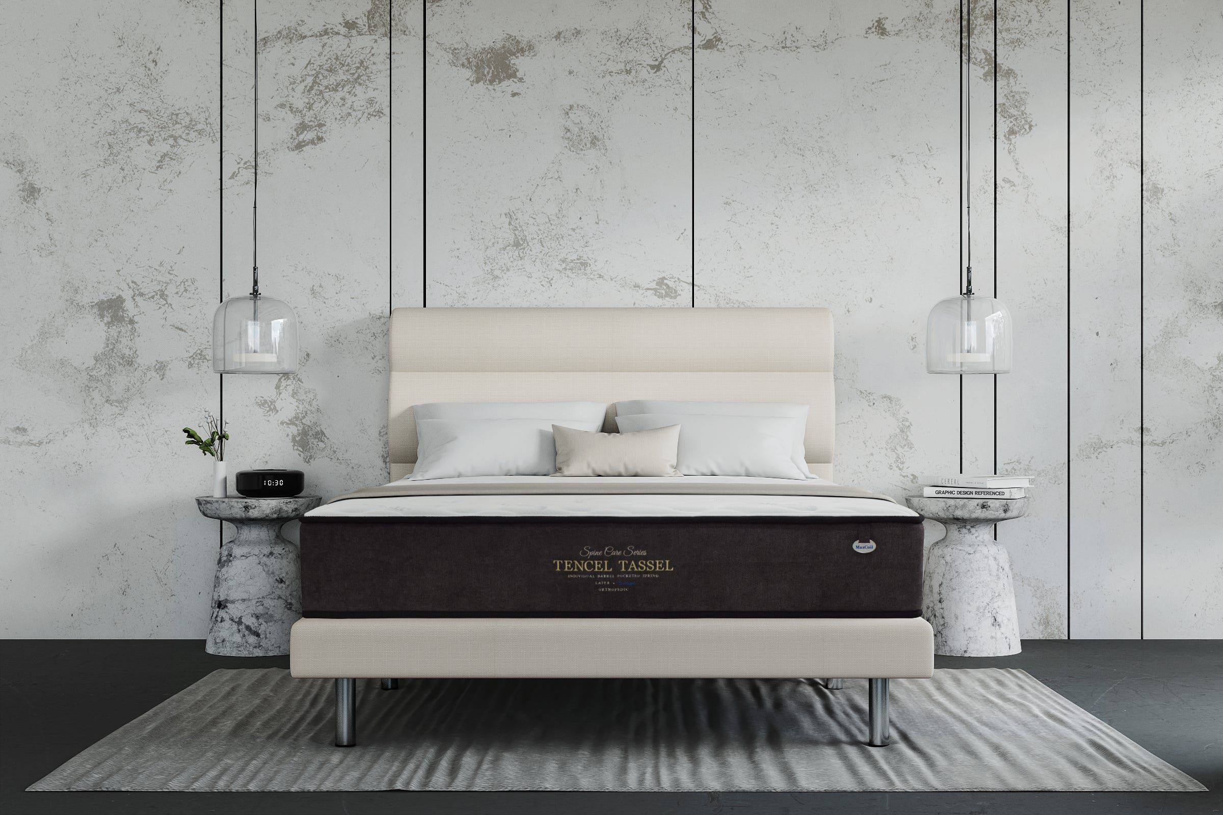 MAXCOIL Queen Size Mattress SPINECARE TENCEL TASSEL-image 3