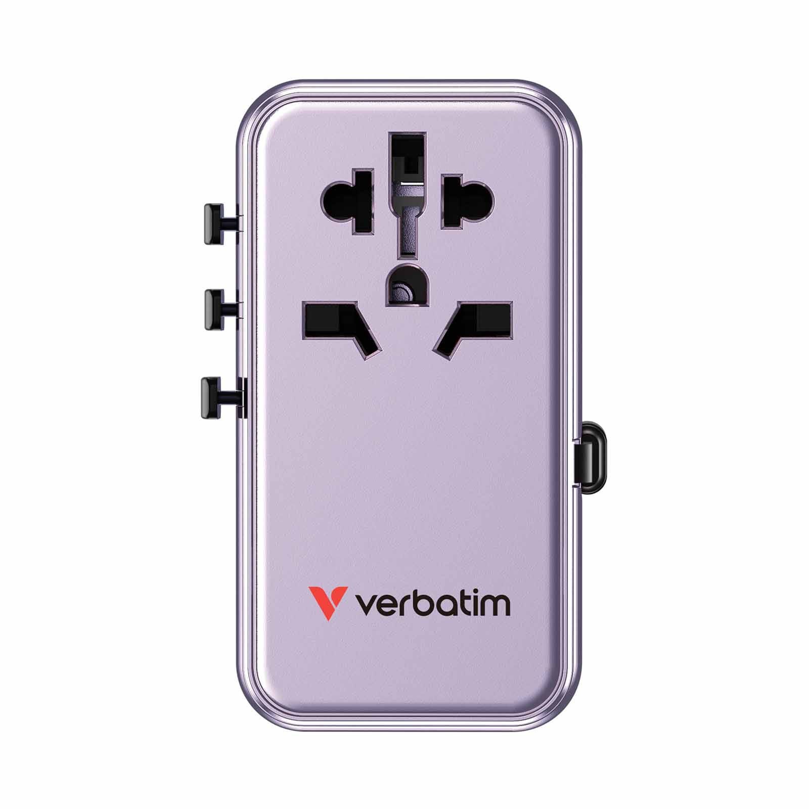 VERBATIM Charge N Travel 85w Retractable Cable - Purple VM30177-image 1