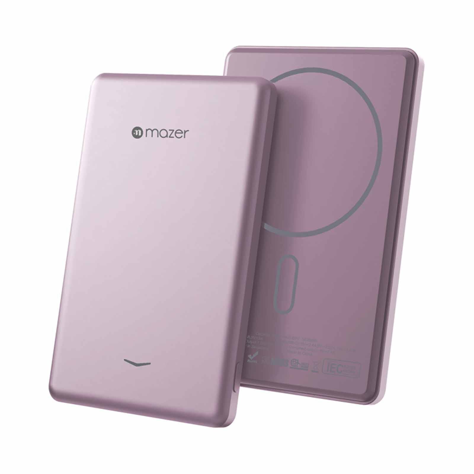 MAZER Qi2 Compatible 15w 5000mah, Usb-c Pd20w, Ultra Slim Power Bank-pink M-MAGAIR19-PK-image 2