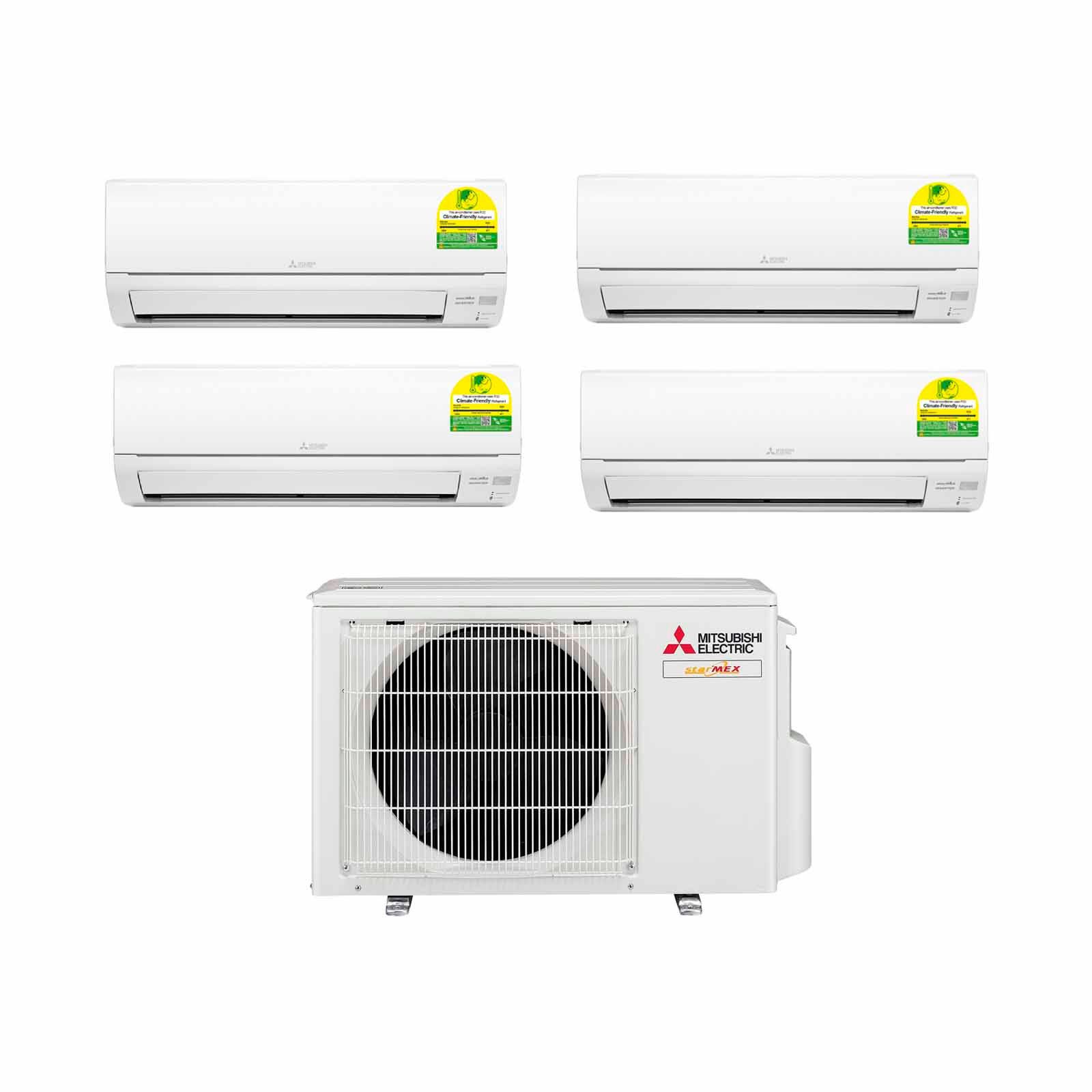 MITSELEC Mitsubishi Starmex 38k Condenser System 4 (9000btu X 3, 18000btu X 1) MXY-4H38VG +MSXY-FP10VG-SG3 X 3/MSXY-FP18VG-SG3
