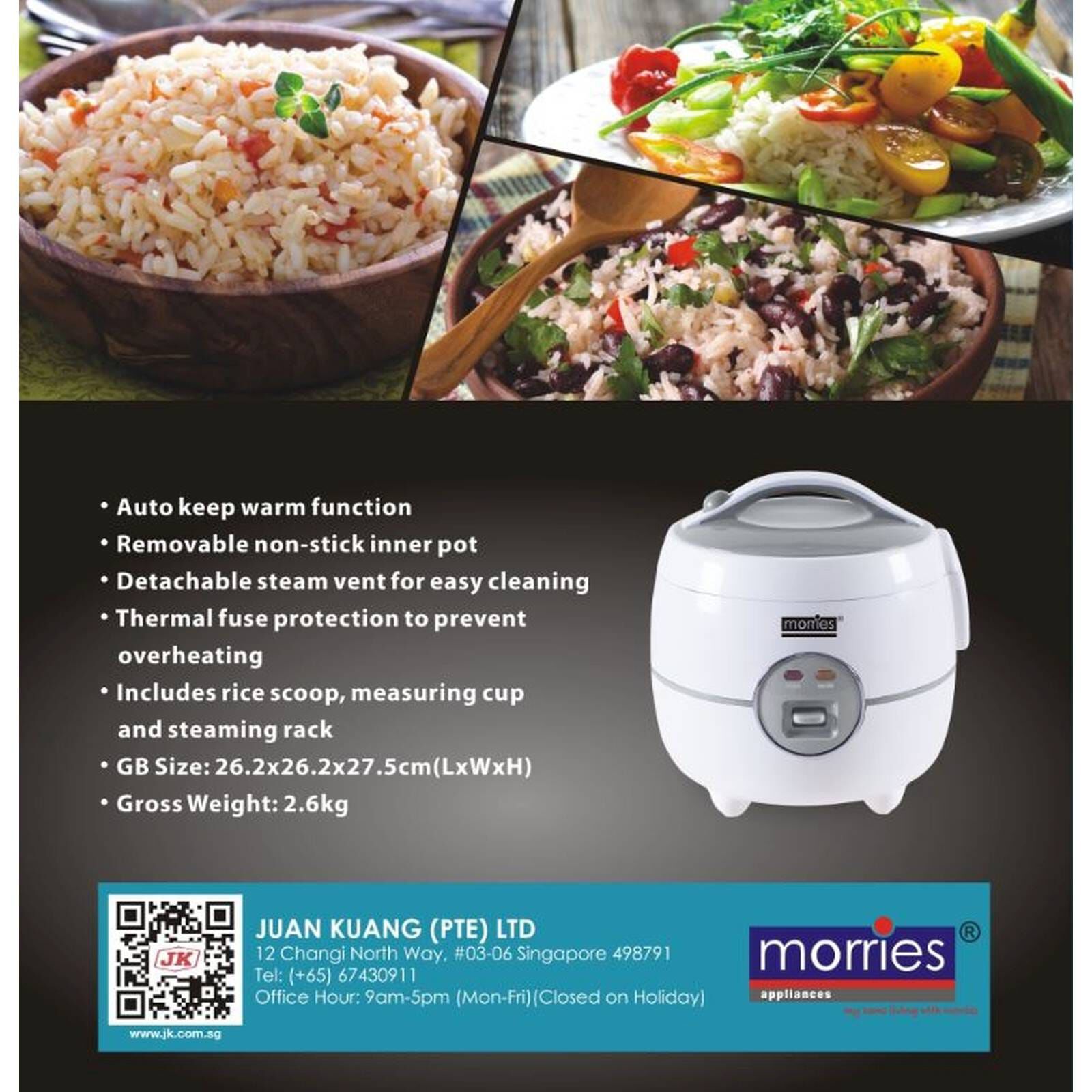 MORRIES Rice Cooker (1.0l) MS-RC100R-image 3