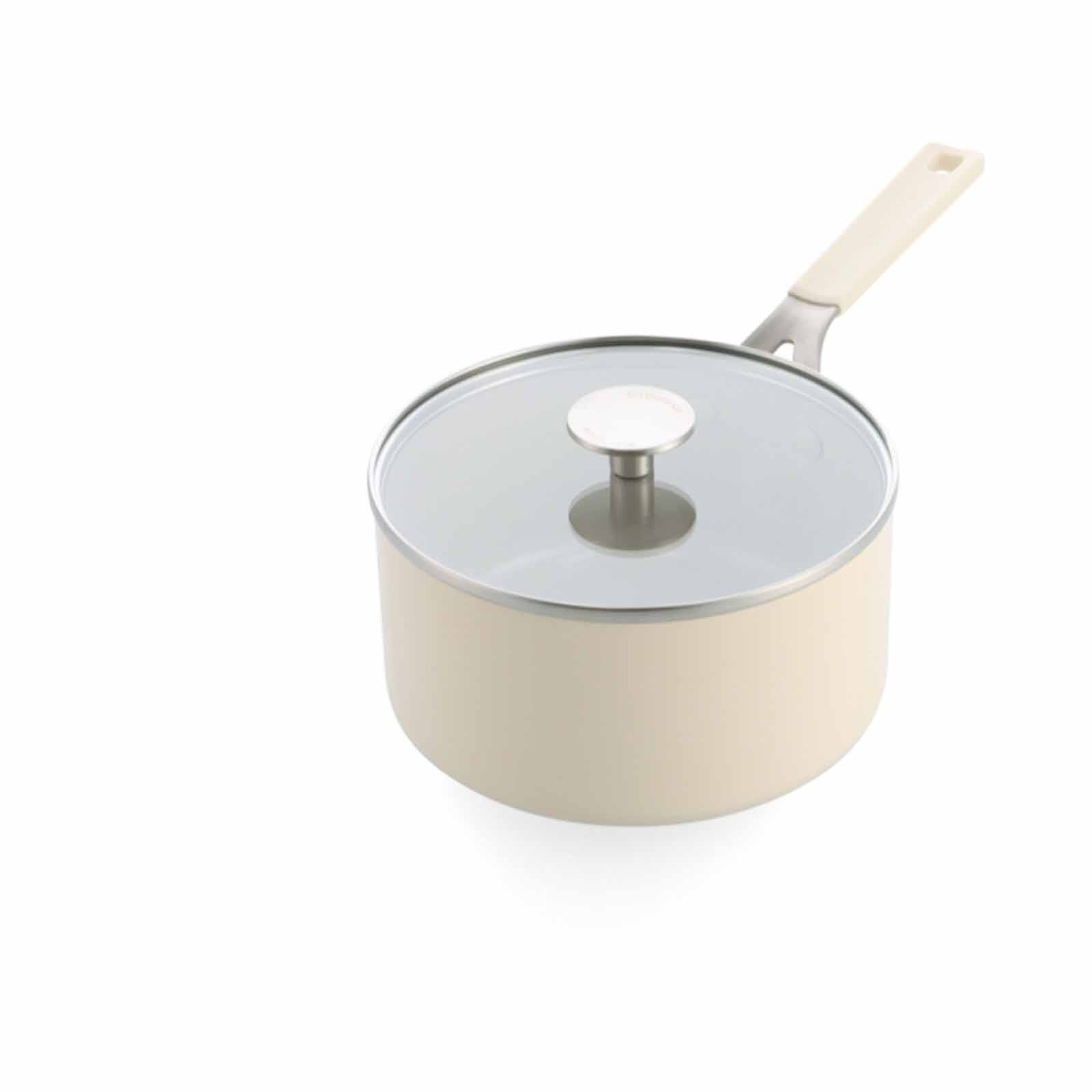 KITCHENAID Aluminium 9g 20cm Covered Saucepan - Almond Cream KAAM069534