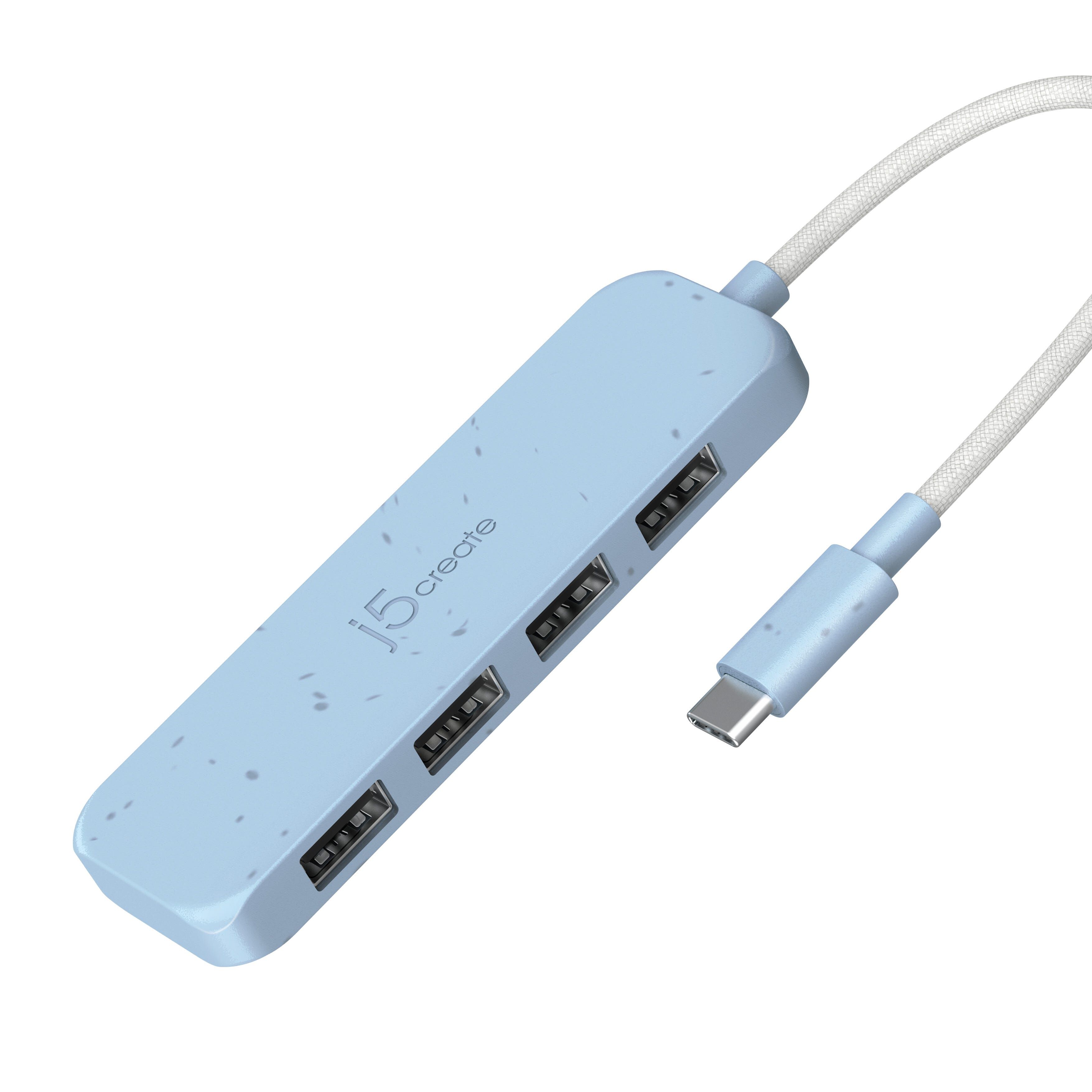 J5CREATE Usb-c To 4-port Type-a Gen 2 Hub (cyan) JCH341EC-image 1