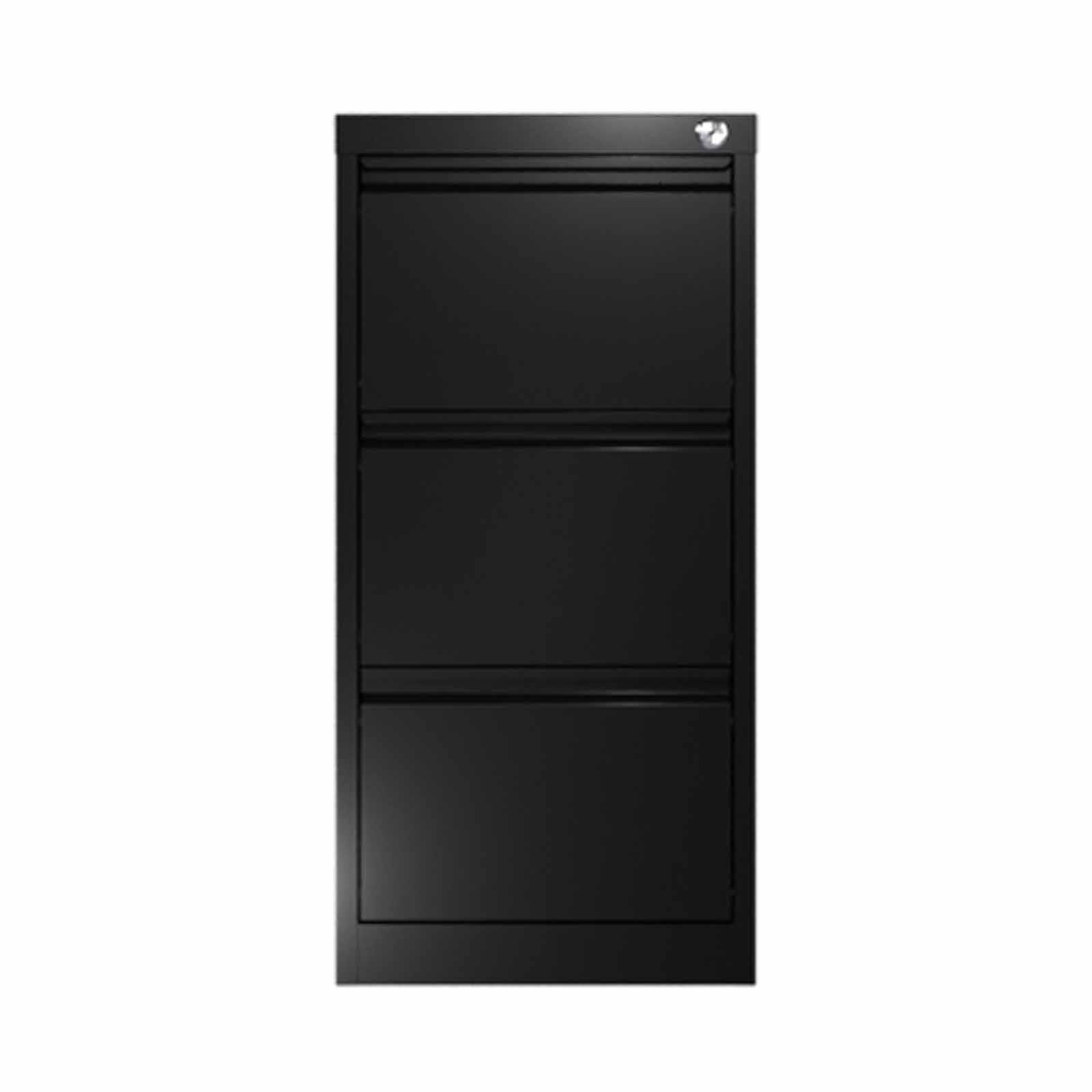 STEELCRAFT Filex 3 Drawer Filing Cabinet Black38 X45x 103 H FILEX-image 3