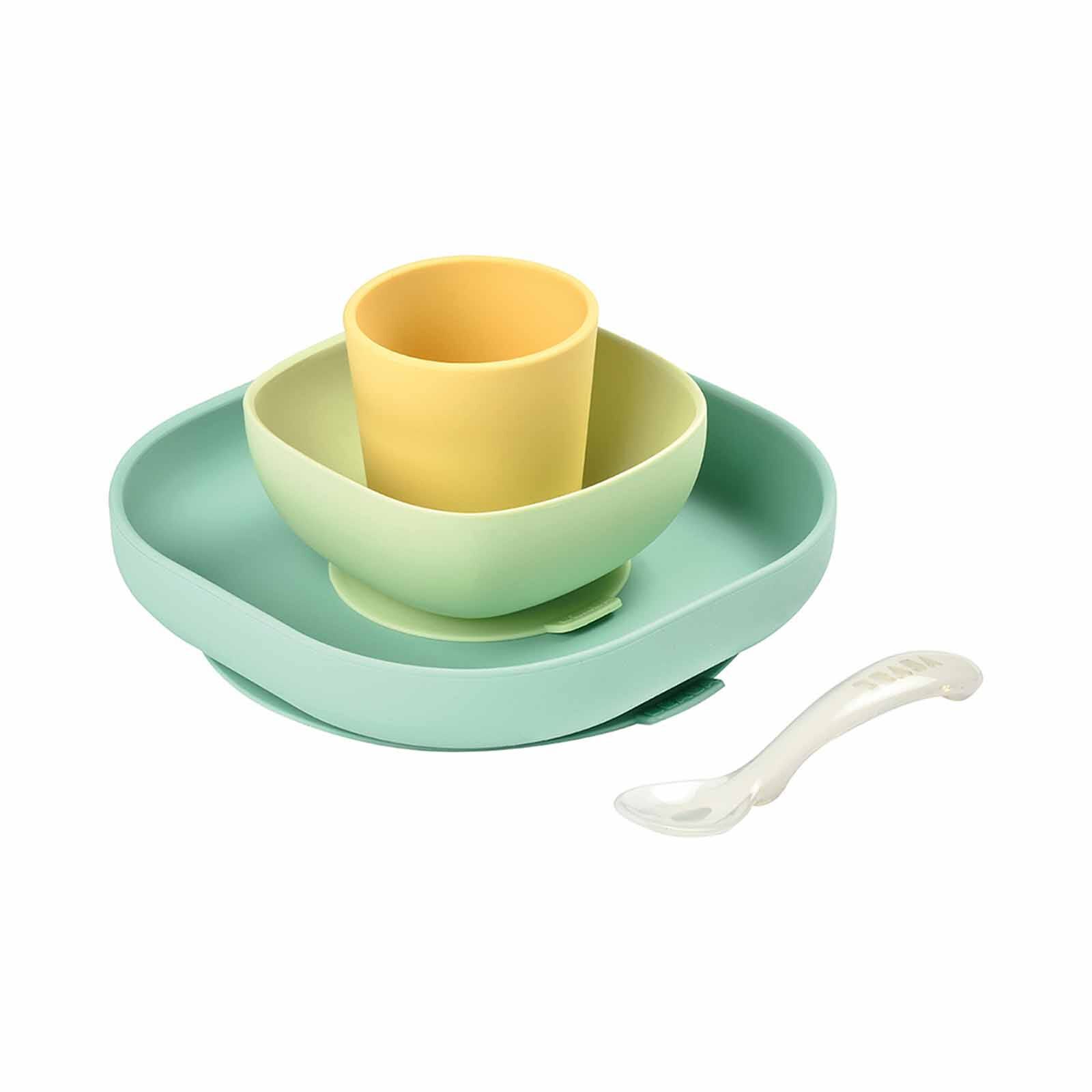 BEABA Suction Meal Set - Yellow (online) SILICONE-image 3