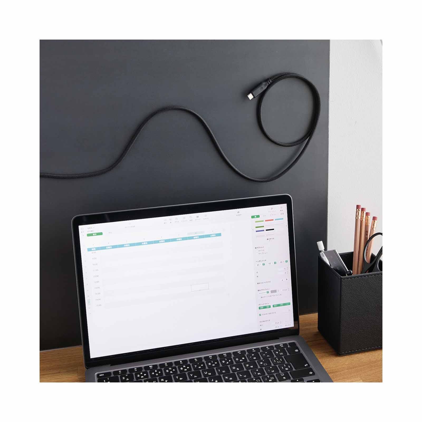 ELECOM Usb Type-c To Usb Type-c Cable (pd Compatible/ 100w/ 5a/ Magnetic Mesh Cable/ 1m) MPA-CC5PMG10BK-image 6