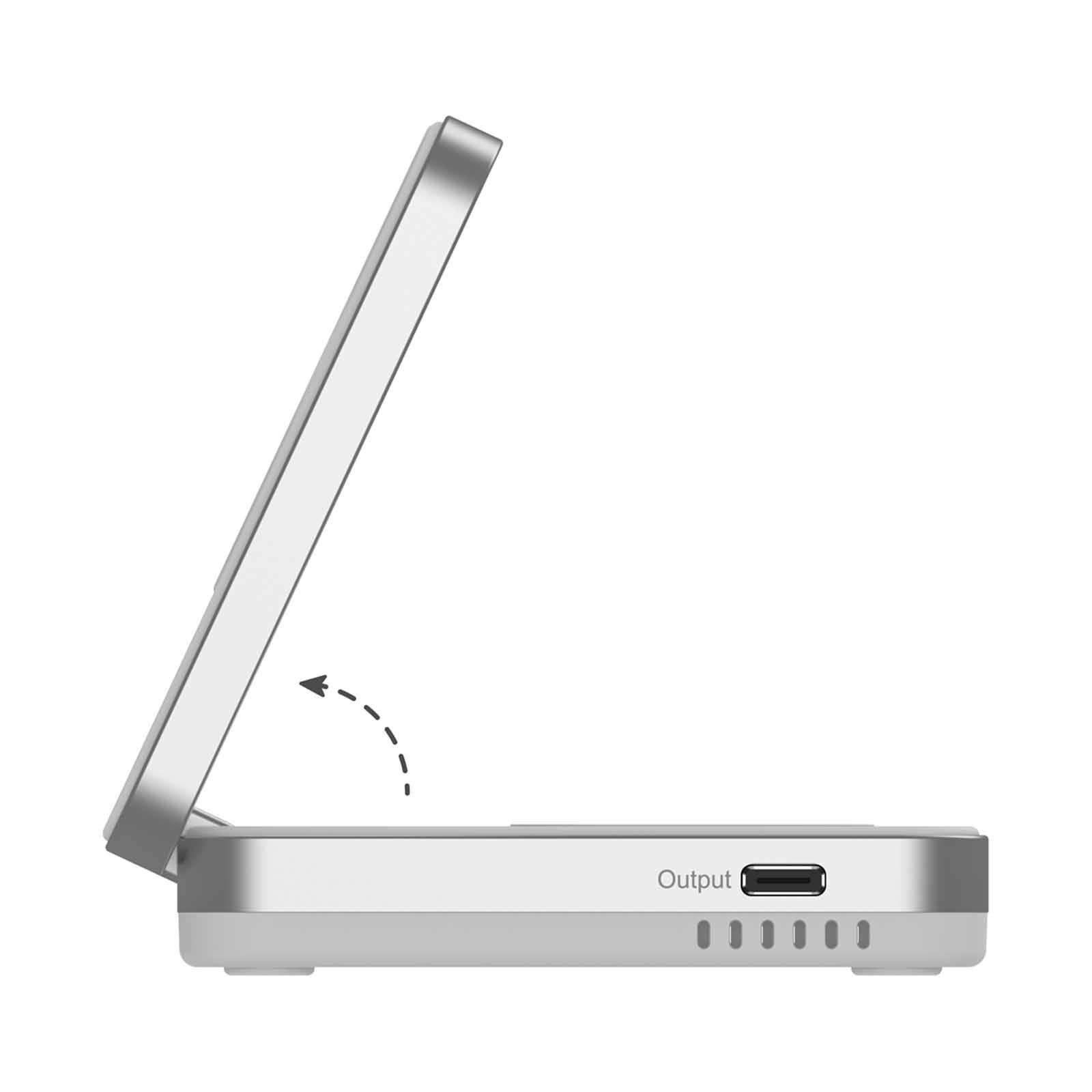 MAZER Qi2 Certified 32w Wireless Foldable 2in1+usb-c Pd12w Output Charger - White M-QI2-MAGFOLD02-WH-image 5