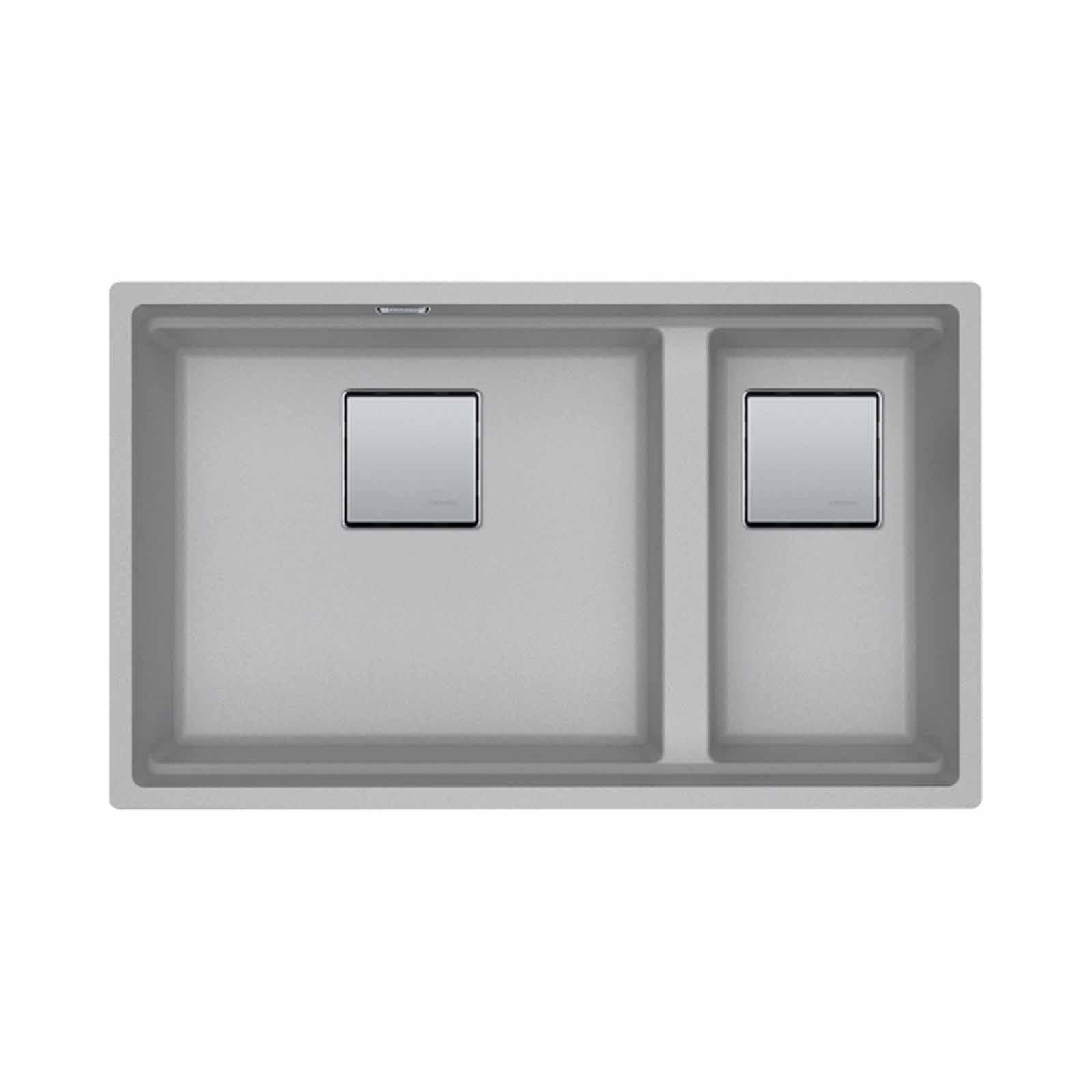 FRANKE 2 Double Bowl Fragranite Kitchen Sink - Kng120-pl Platinum KUBUS-image 1