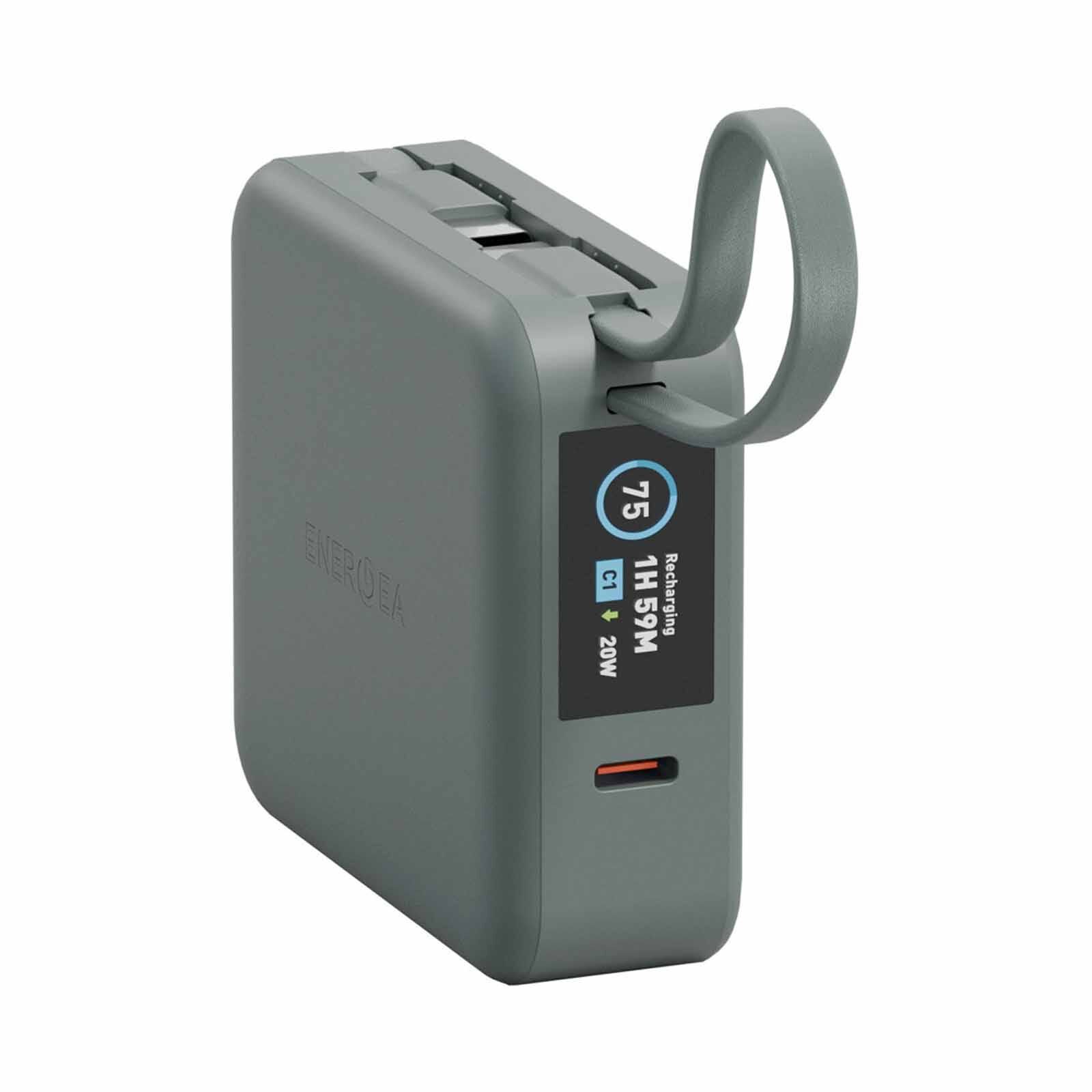 ENERGEA Magpac Mini Plus, 10000mah Magsafe Compatible Power Bank With Built-in C Cables & Display - Sage MP-MINIPLUS-SAG-image 2