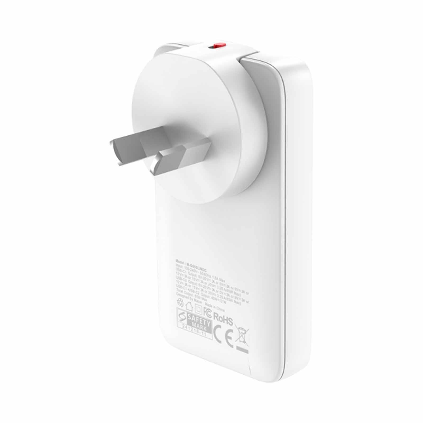 MAZER Prestigegan Pd65w 2c With Travel Plugs - White M-G65SLIM2C-WH-image 2