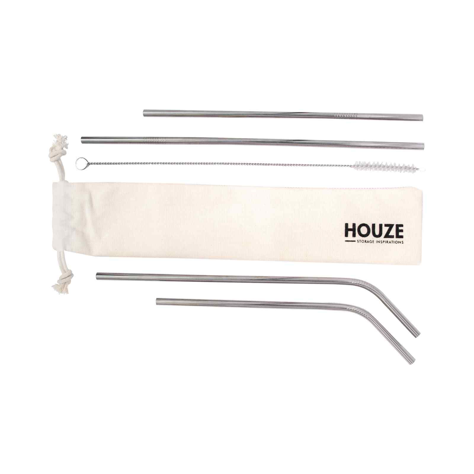 HOUZE Stainless Steel Straw Set Of 4 (steel) KN-6111-STEEL-image null