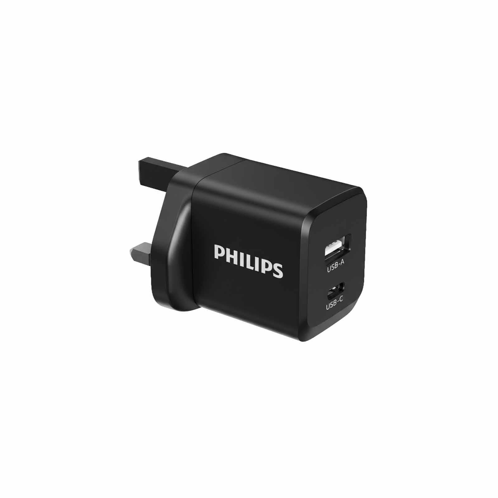 PHILIPS 45w Gan Wall Charger 1a + 1c With Uk Plug Black DLP5321CB/05-image 4