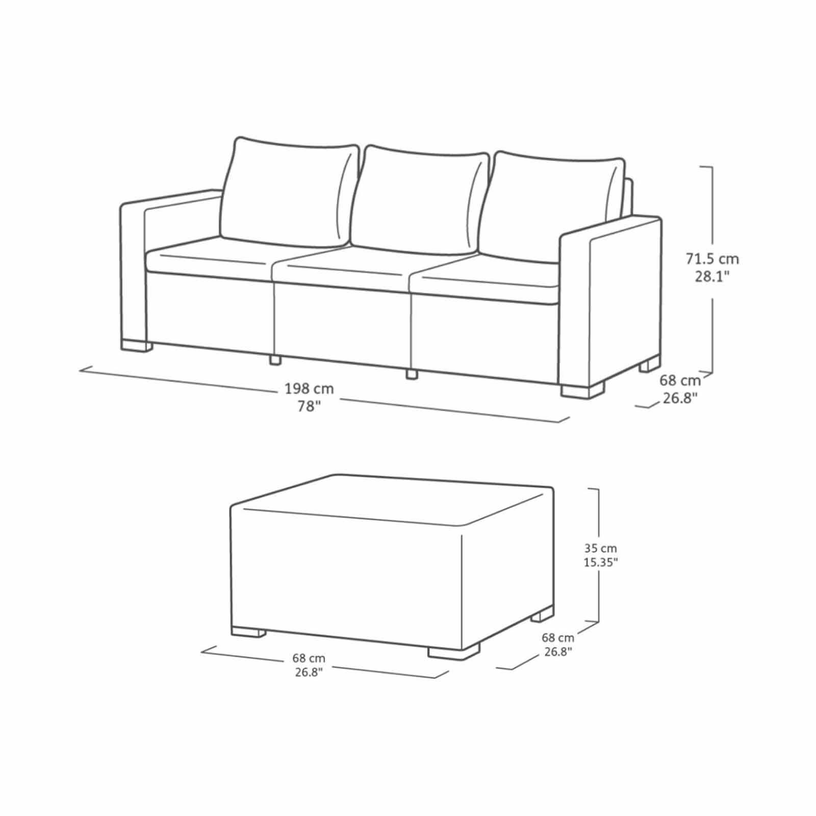 ALLIBERT California 3 Seater Lounge Set Graphite (exclude Installation) D-AB-39-2692-image 5