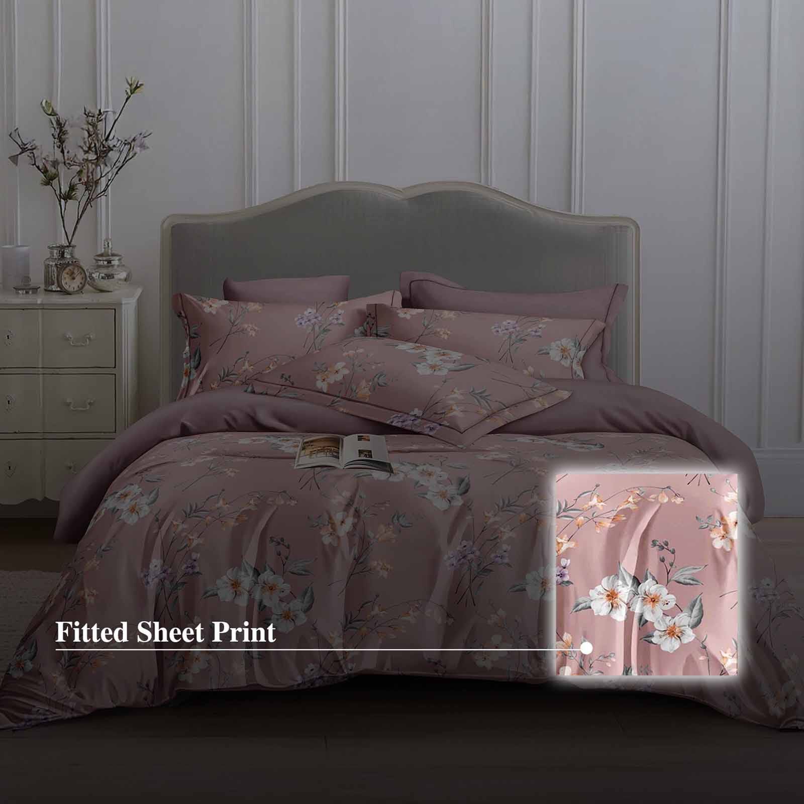 HILLCREST Hillcrest I 988tc Comfylux I Printed I King Fitted Sheet Set I Luckybloom ( Oe ) 7470 - B I K I FS I LUCKYBLOOM-image 3