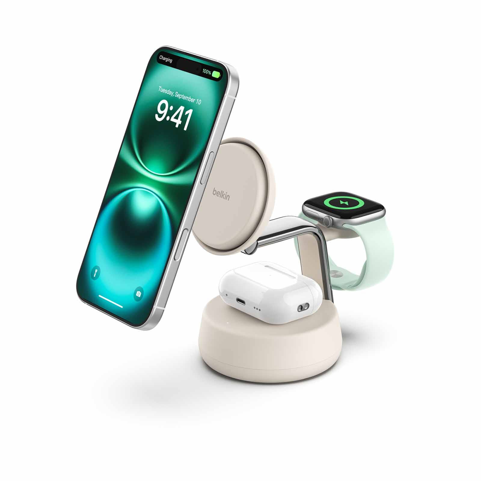 BELKIN Qi2.2 25watt Wireless 3 In 1 Stand Sand WIZ040MYSD-image 3