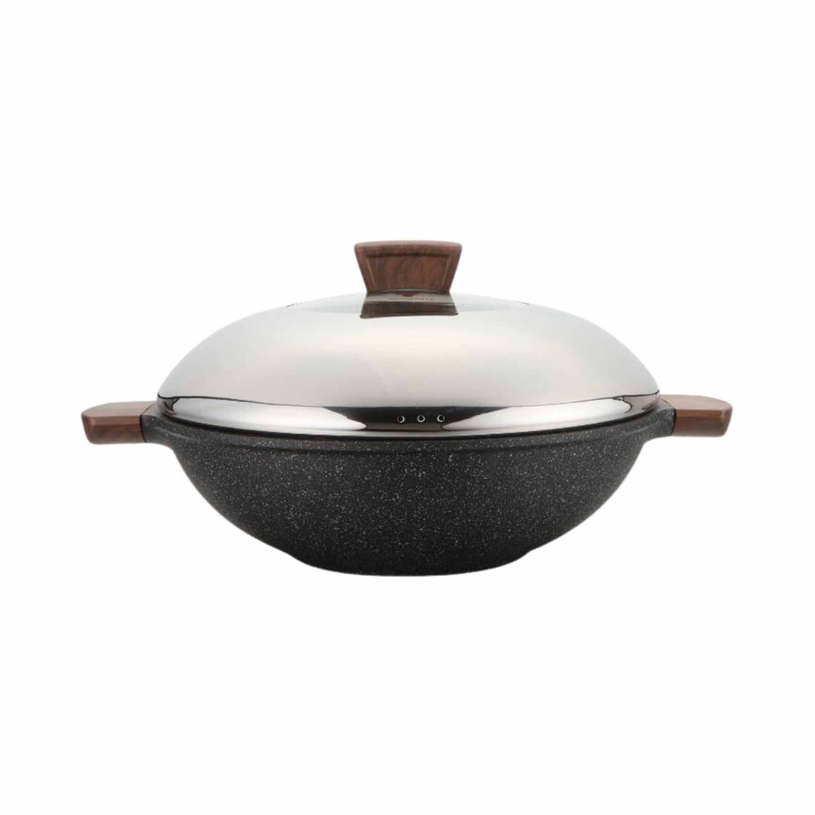 LA GOURMET Shogun Granite Plus 36cm Covered Non-stick Wok (induction) LGSNGP352675