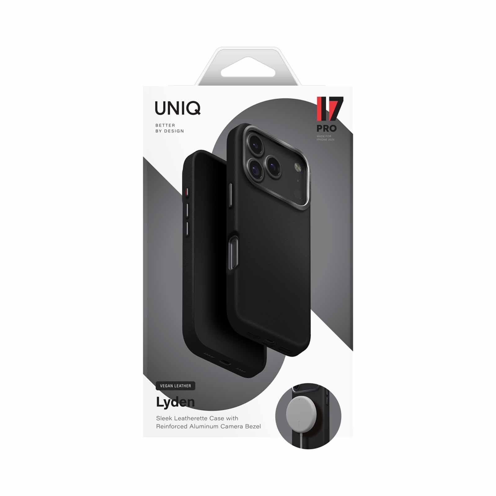 UNIQ Hybrid Iphone 17 Pro (2025) 6.3 Magclick Charging Lyden - Dallas Black UNIQ-IP6.3P(2025)-LYDMDBLK-image 1