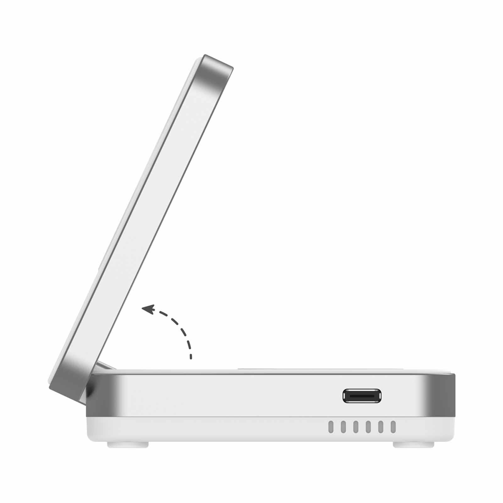 MAZER Qi2 Certified 23w Foldable 3in1 Wireless Charger - White M-QI2-MAGFOLD05-WH-image 4