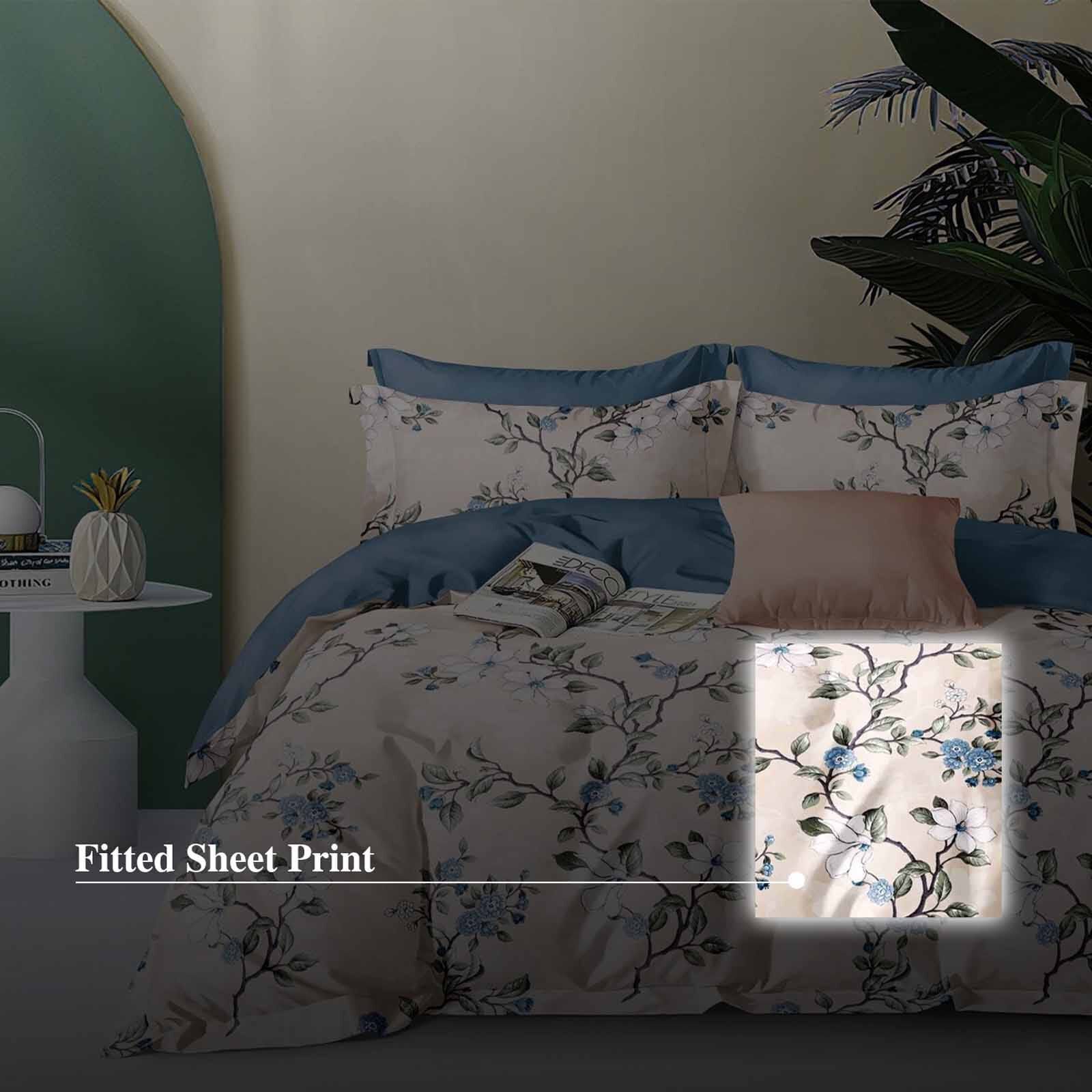 HILLCREST Hillcrest I 988tc Comfylux I Printed I Queen Fitted Sheet Set I Magnolia ( Oe ) 7469 - B I Q I FS I MAGNOLIA-image 3