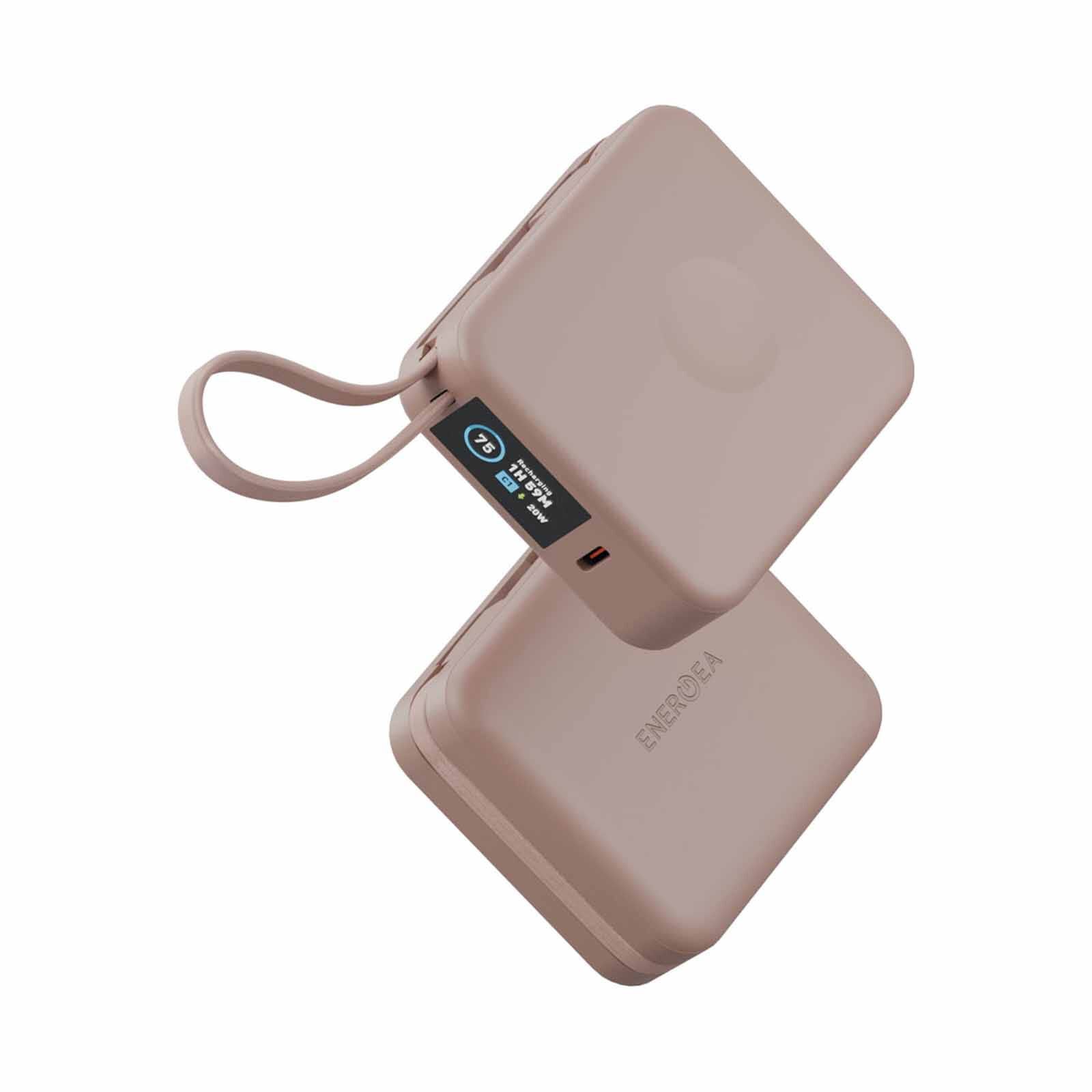 ENERGEA Magpac Mini Plus, 10000mah Magsafe Compatible Power Bank With Built-in C Cables & Display - Pink MP-MINIPLUS-PNK-image 3