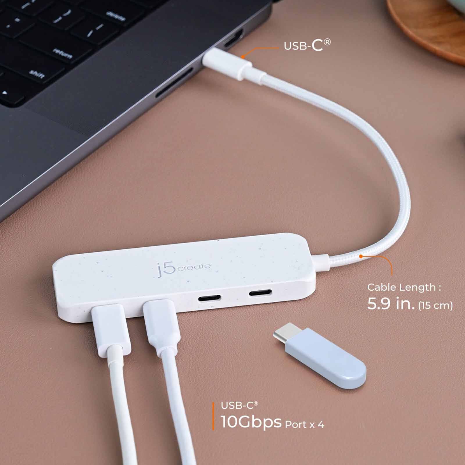 J5CREATE Usb-c To 4-port Type-c Gen 2 Hub (white) JCH345EW-image 6
