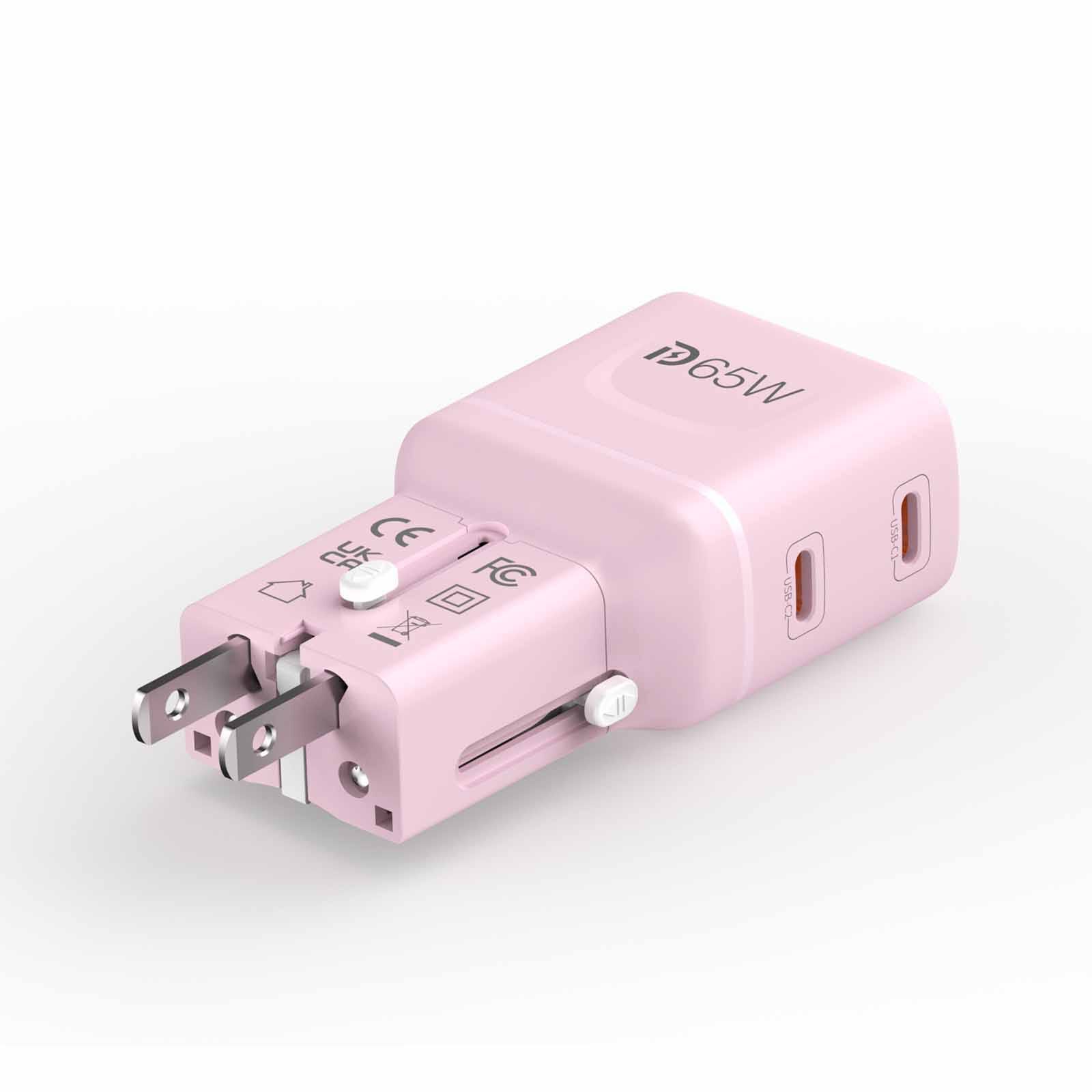 MAZER Infinitetravel Pocket Gan Pd65w 2c Travel Charger-pink M-IFTRAVEL565-PK-image 2