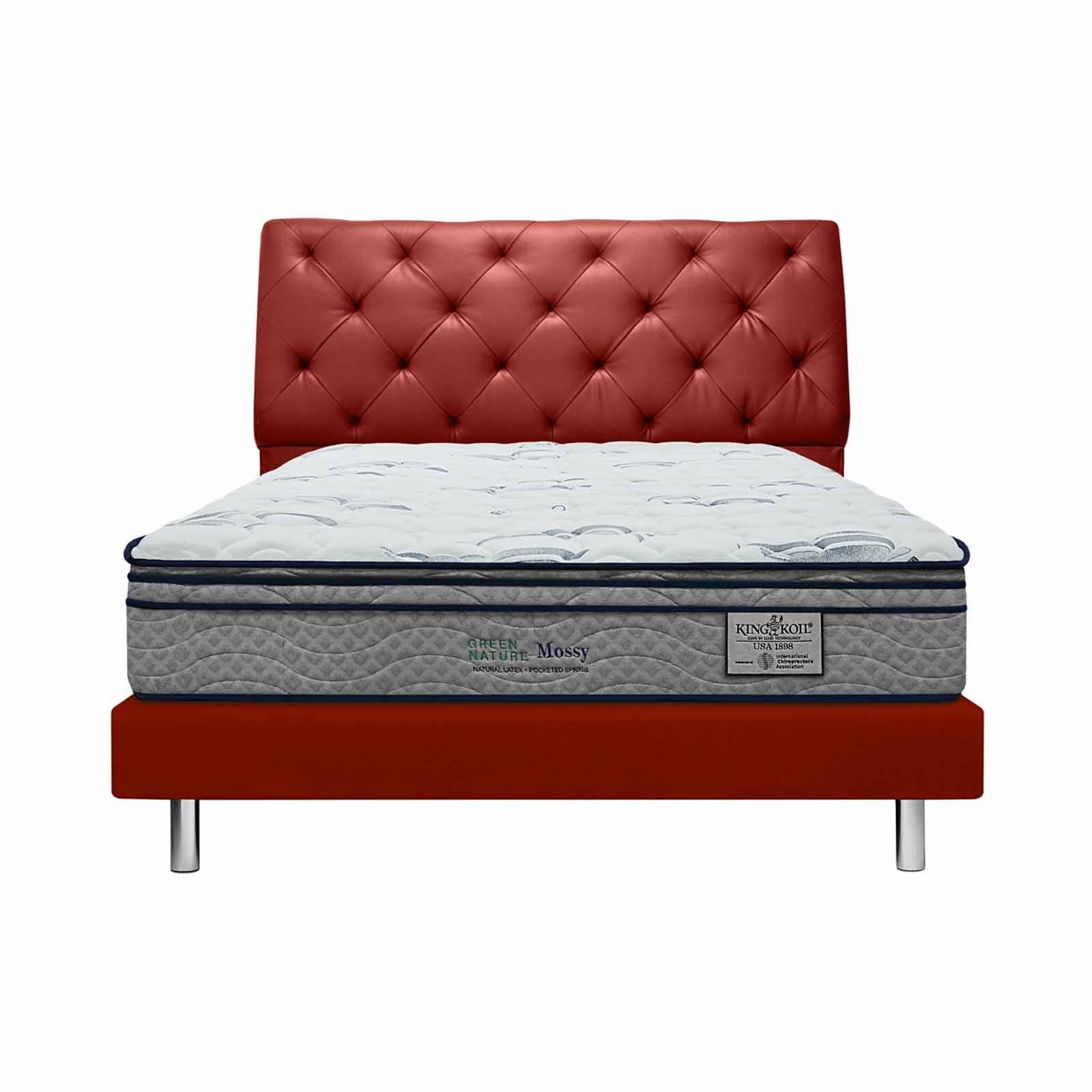KINGKOIL Super Single Size Mattress W/bedframe And Headboard GREEN NATURE MOSSY-image 1