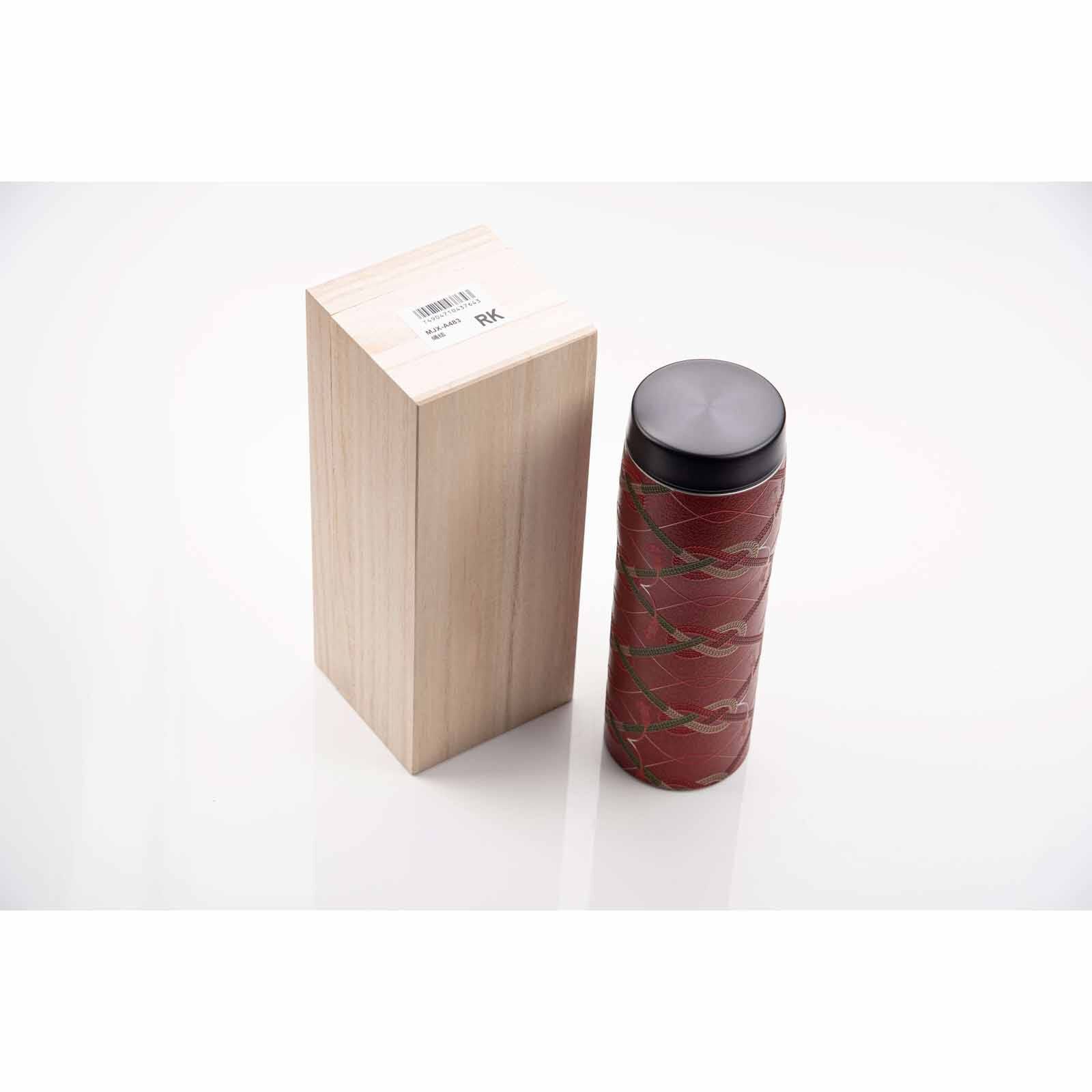 TIGER 480ml Stainless Bottle (red) + Wooden Box (kumihimo) Special Edition MJX-A483 (RK)-image 3