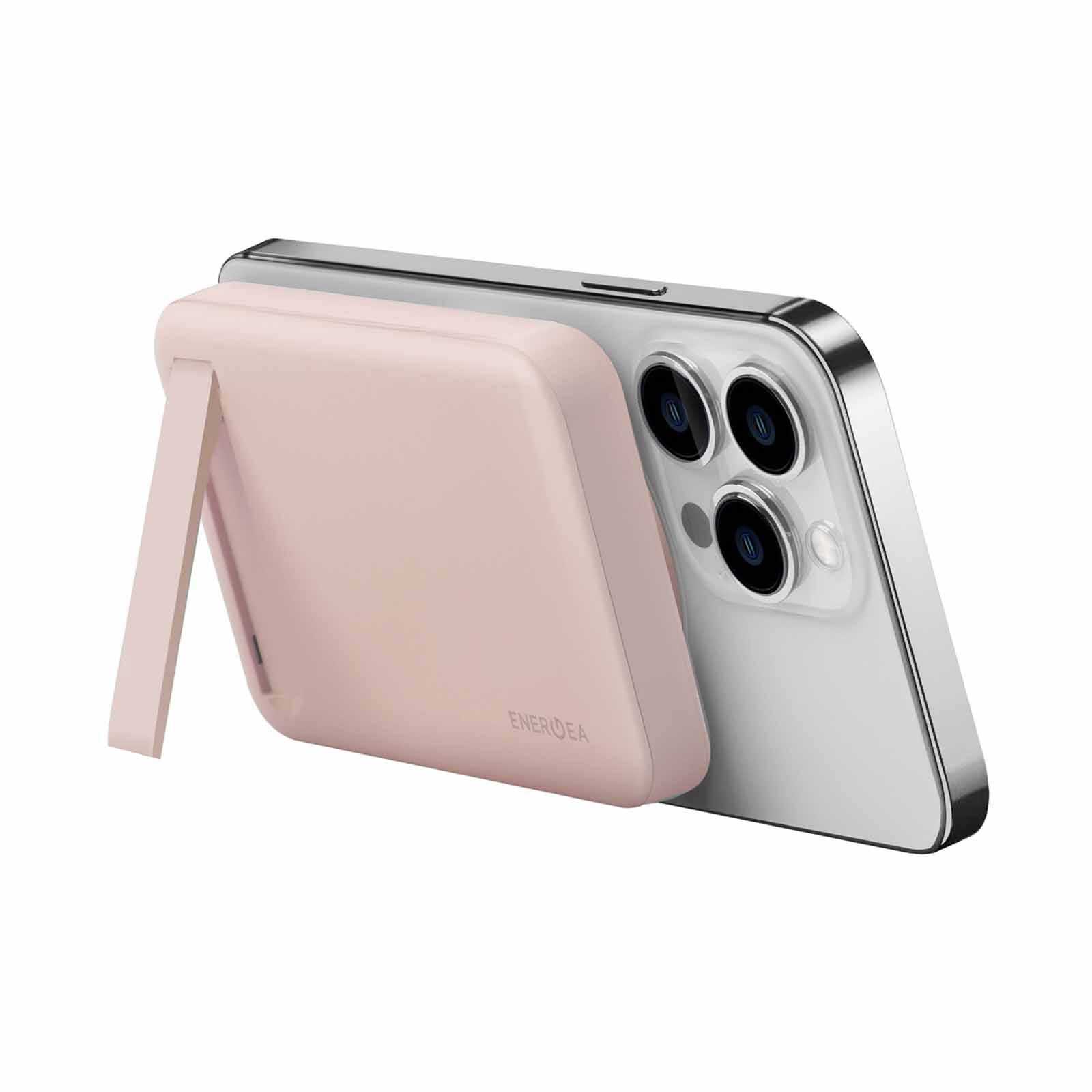 ENERGEA Magpac Mini 10000mah Ultra Slim Magsafe Compatible Powerbank With Built-in Video Stand - Pink MP-MINI-PNK-image 6