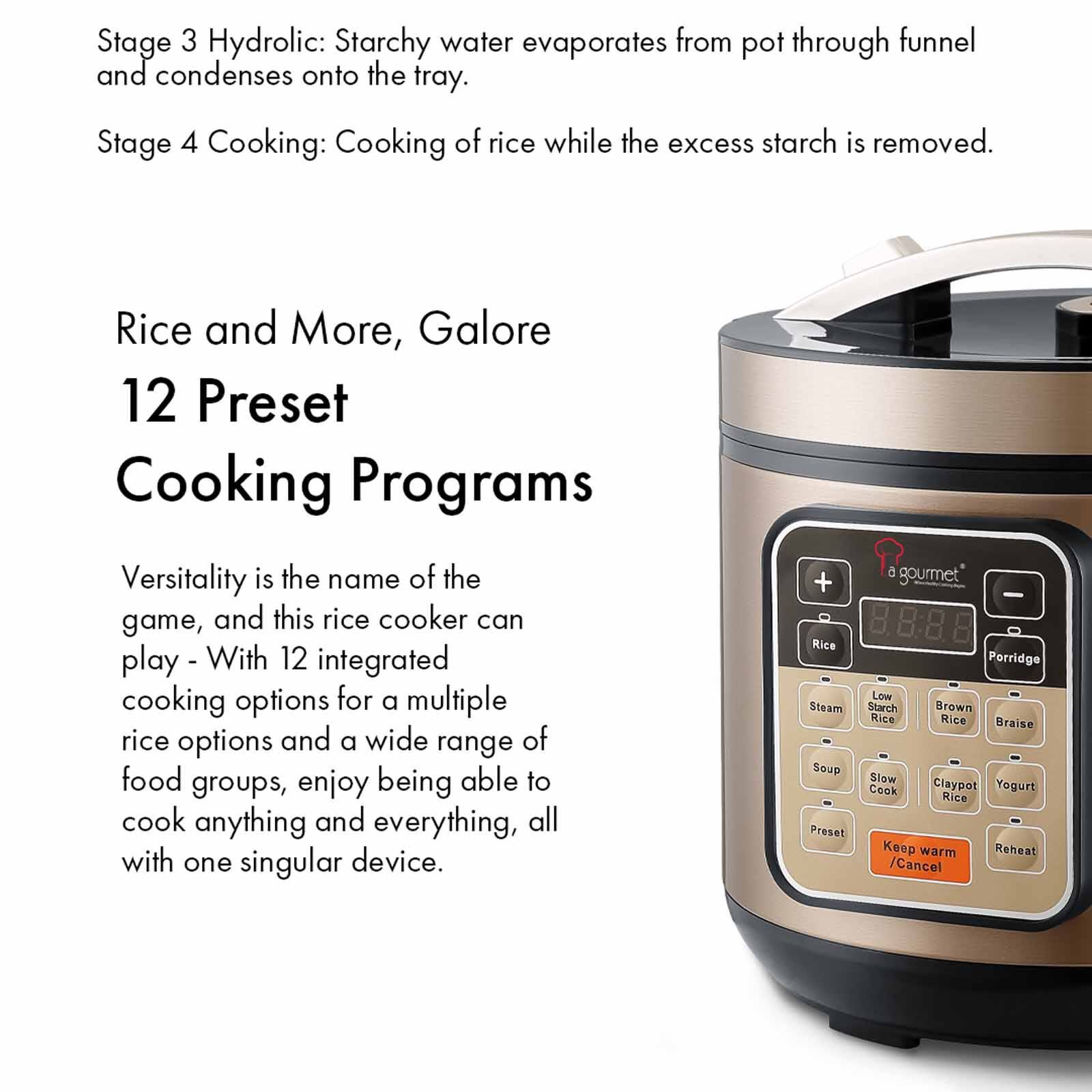 LA GOURMET Flame Healthy Rice Cooker (4.0l) - Red LGELFE409751-image 3