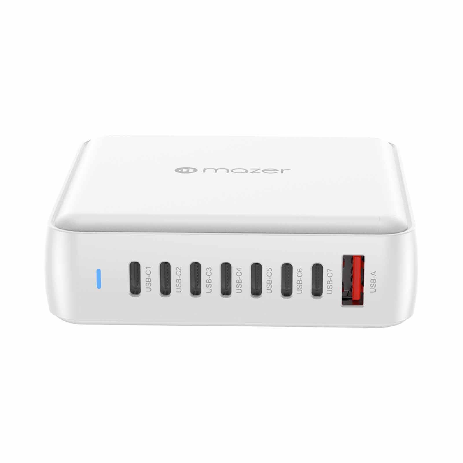MAZER Ganprestige Uk Pd170w 8ports (7c1a) Desktop Charger With 1.5m Power Cable-white M-D170W-V5-WH-image 1