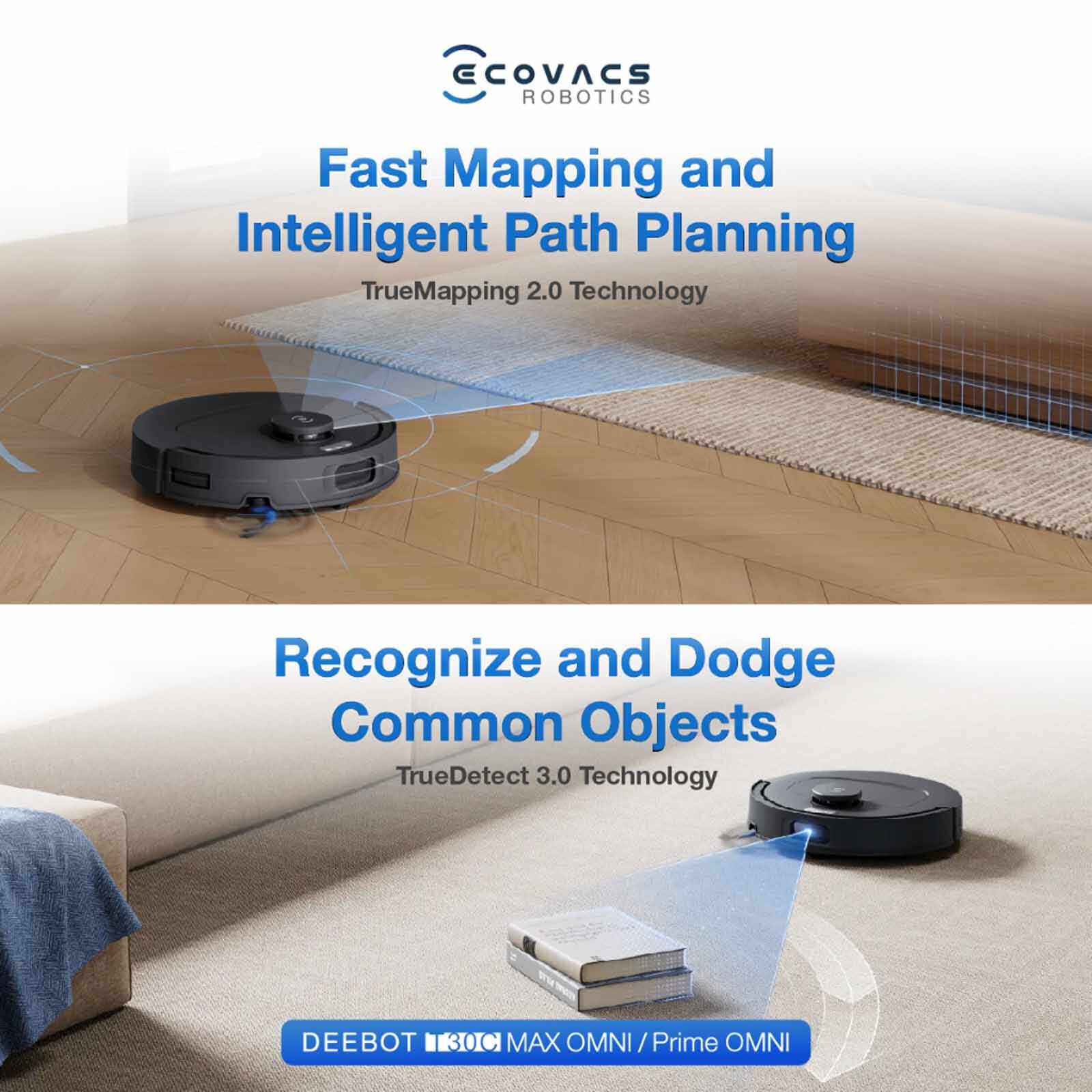 ECOVACS Deebot T30c Max Omni Robotic Vacuum Cleaner - Black DLX71 - BLACK-image 9