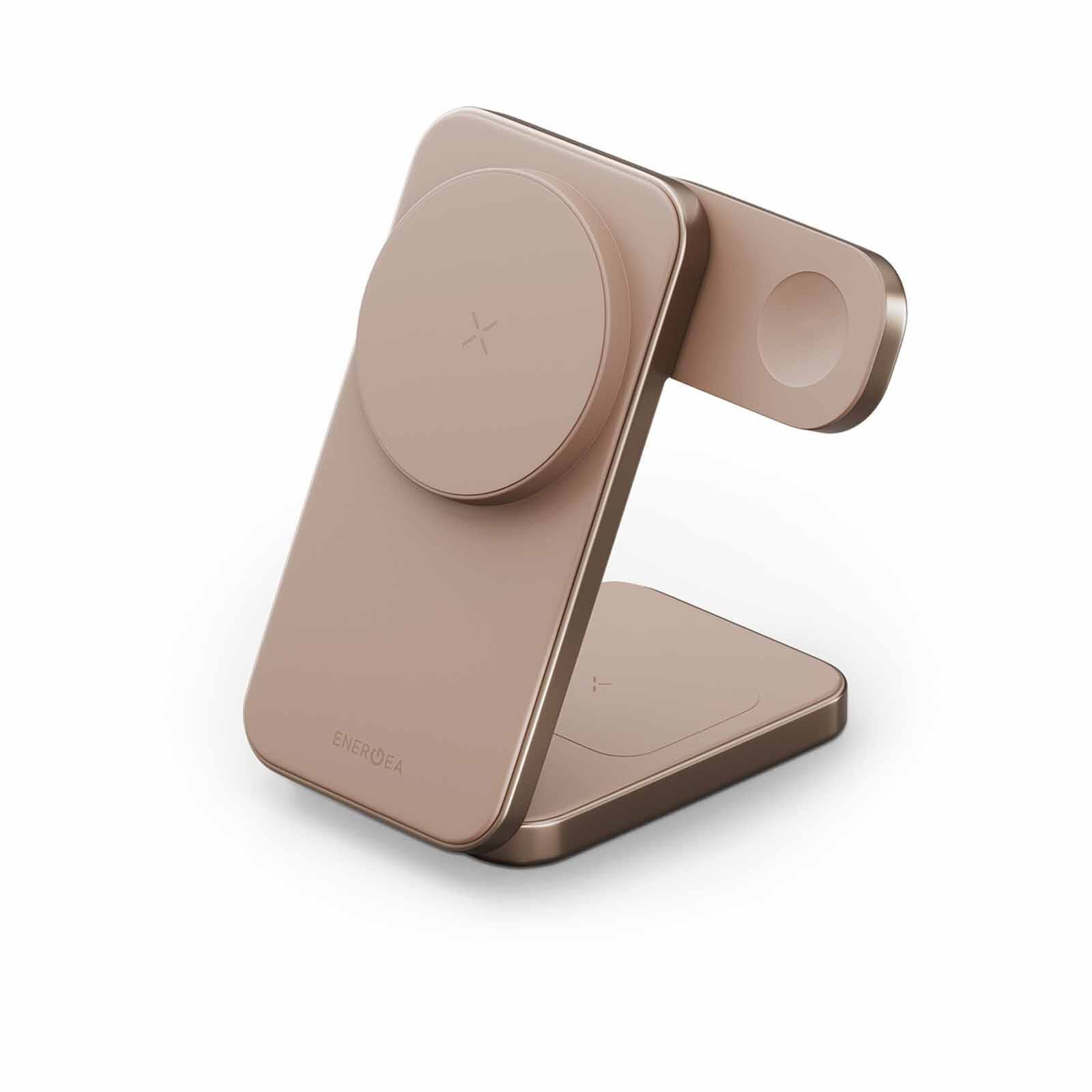 ENERGEA Magtrio Plus, 3in1 Foldable Qi2 Magnetic Fast Wireless Charger - Gold MAG-TRIOPLUS-GLD-image 1