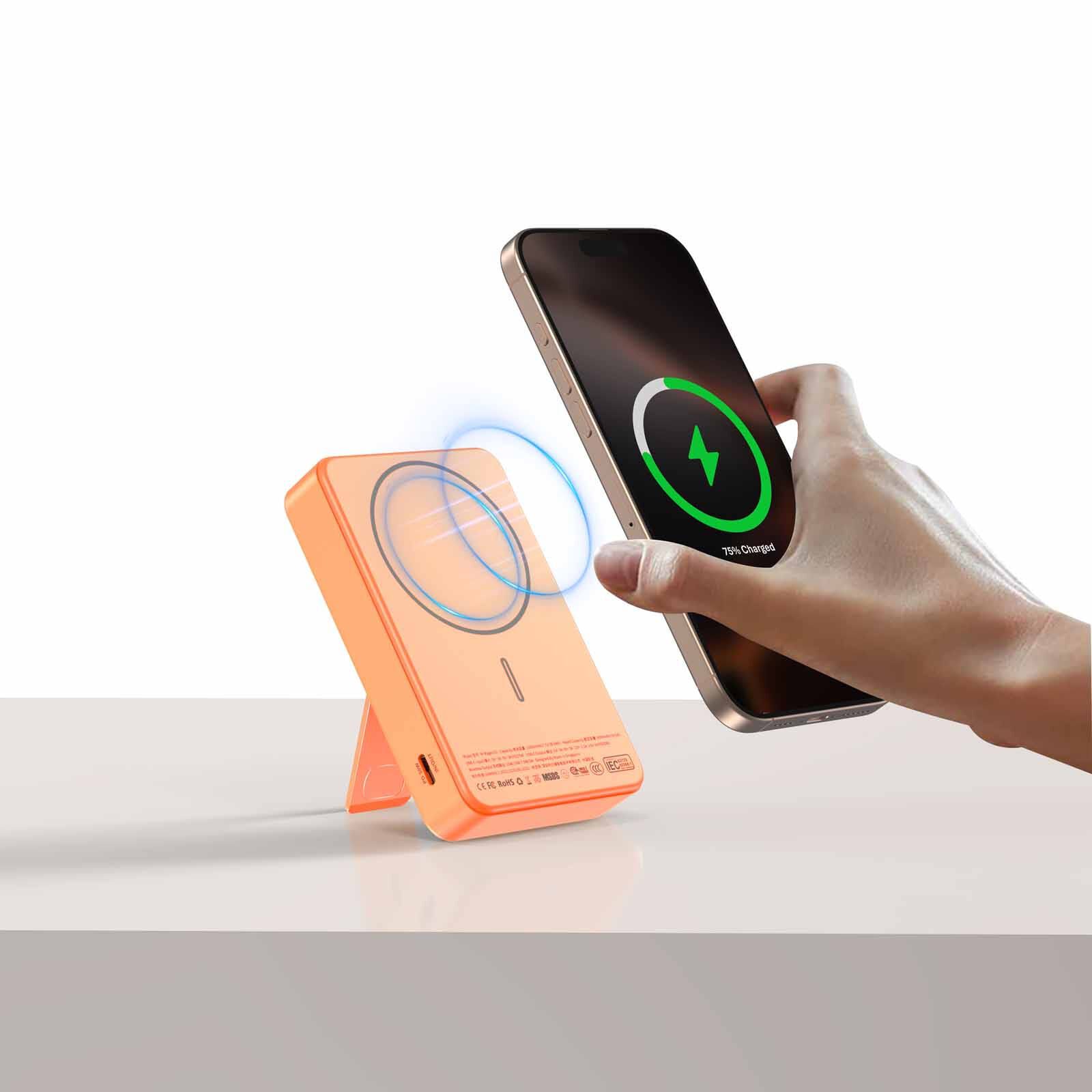 MAZER Ccc Certified Magnetic 15w 10000mah/pd30w With Istand Power Bank-sunset Gold M-MAGAIR20-SG-image 2
