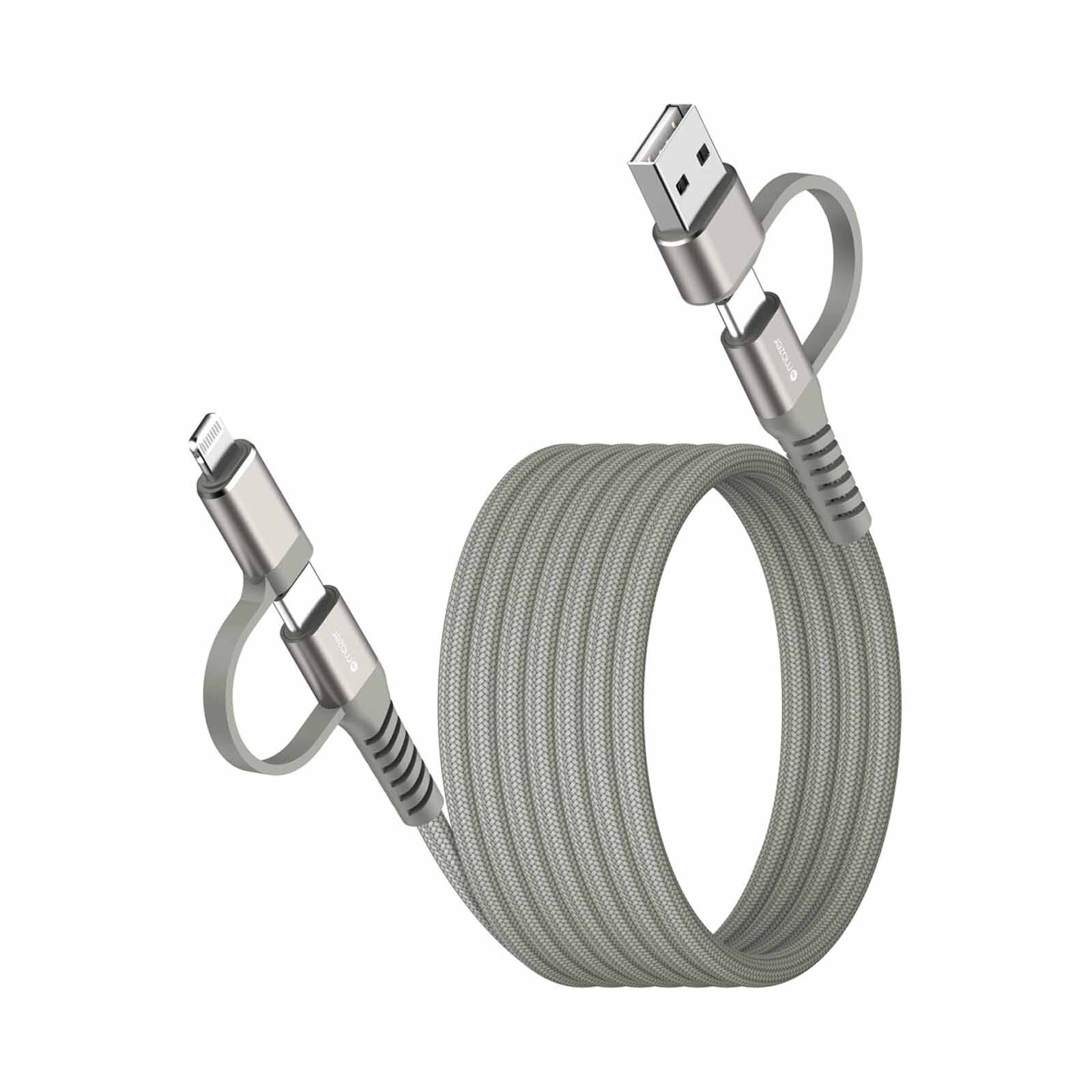 MAZER Infinitelink Cobra Magnetic 2m/60w Fast Charging Cable-titanium M-COBRA-C62DUO-TN