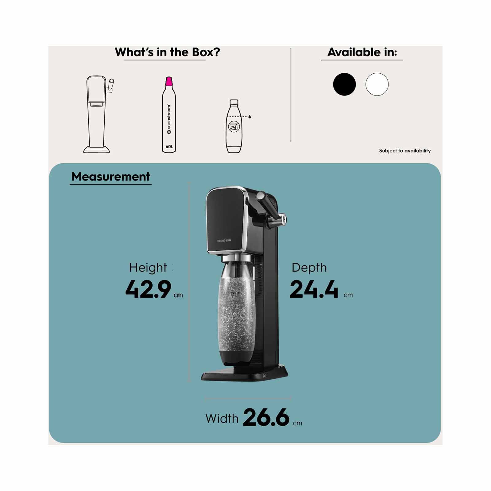 SODASTREAM Sparkling Water Maker - Black ART - 1013511651-image 4