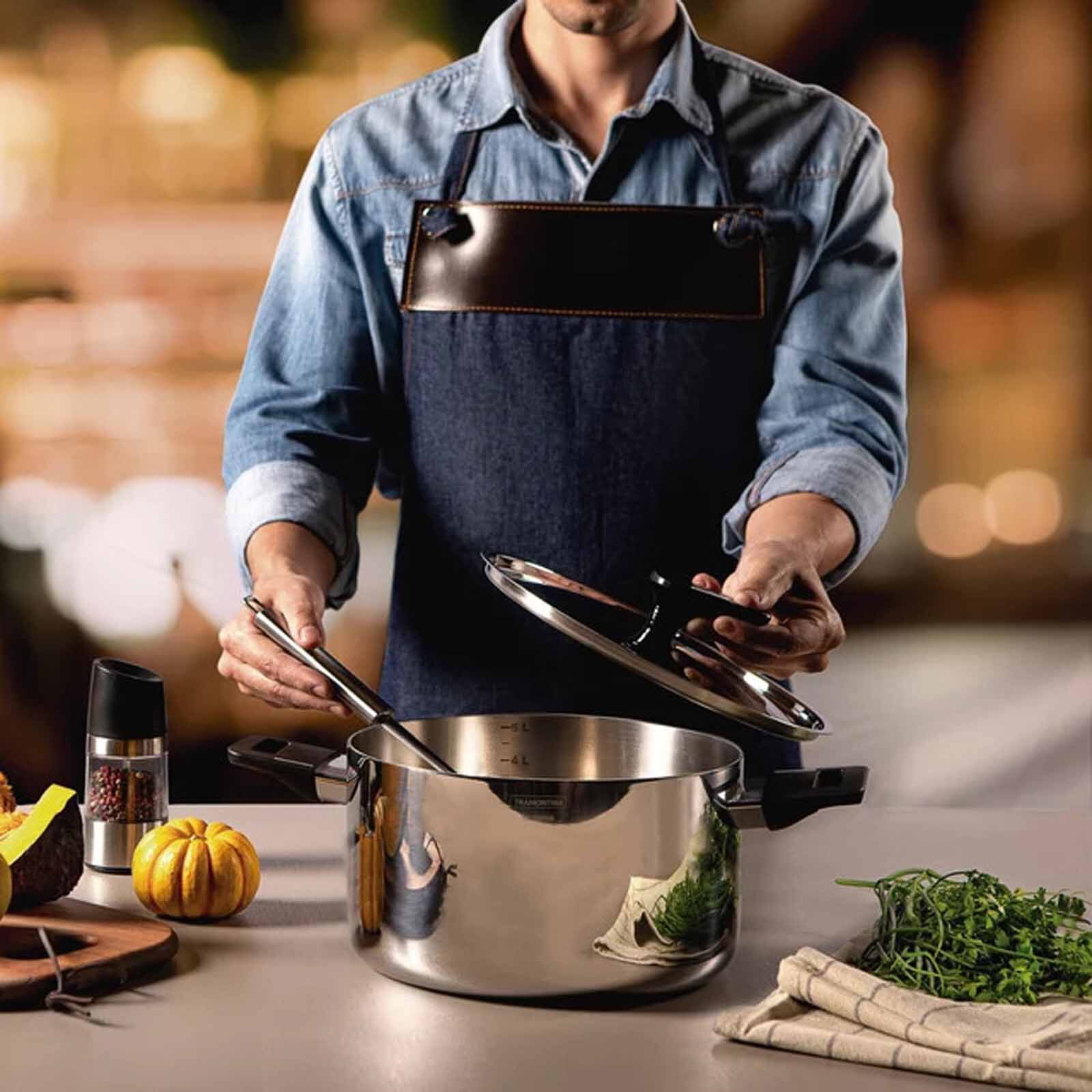 TRAMONTINA 20cm Stainless Steel Deep Casserole - Grano 62164200-image 2