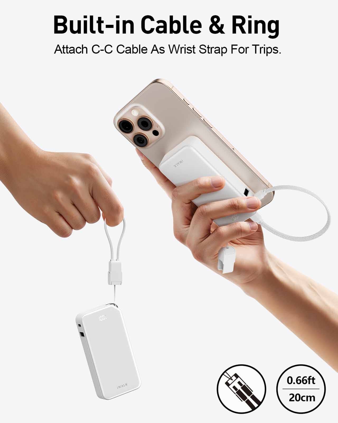 IWALK Macrogo 10000mah 30w Portable Charger With Stand White UBM001-002A-image 8
