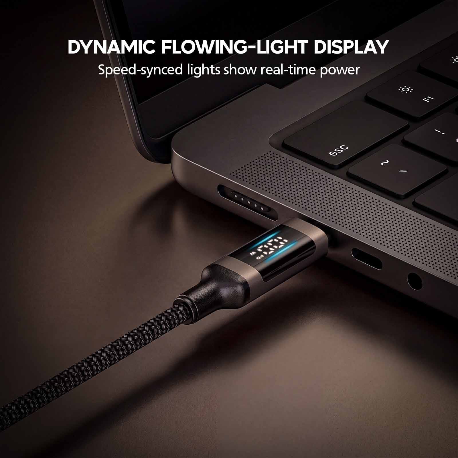 MICROPACK 240w Soft Braided Usb-c Fast Charging Cable - Black MC-C240-BK-image 7
