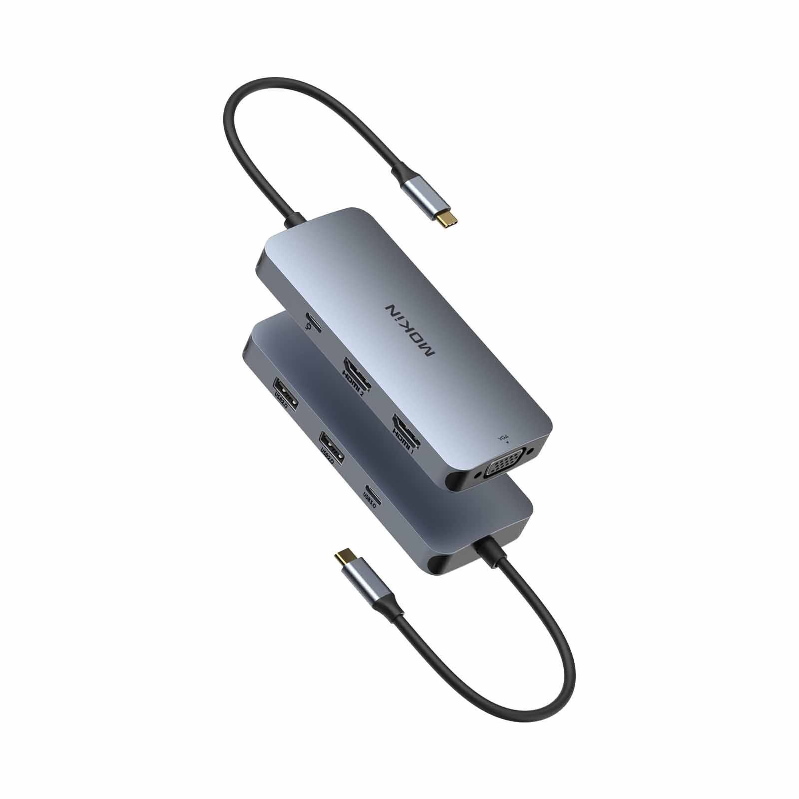 MOKIN 7 In 1 2xhdmi+1xvga+1xusb-c3.0+2xusb A 2.0+pd Charging Hub MK-MOUC0516-image 2