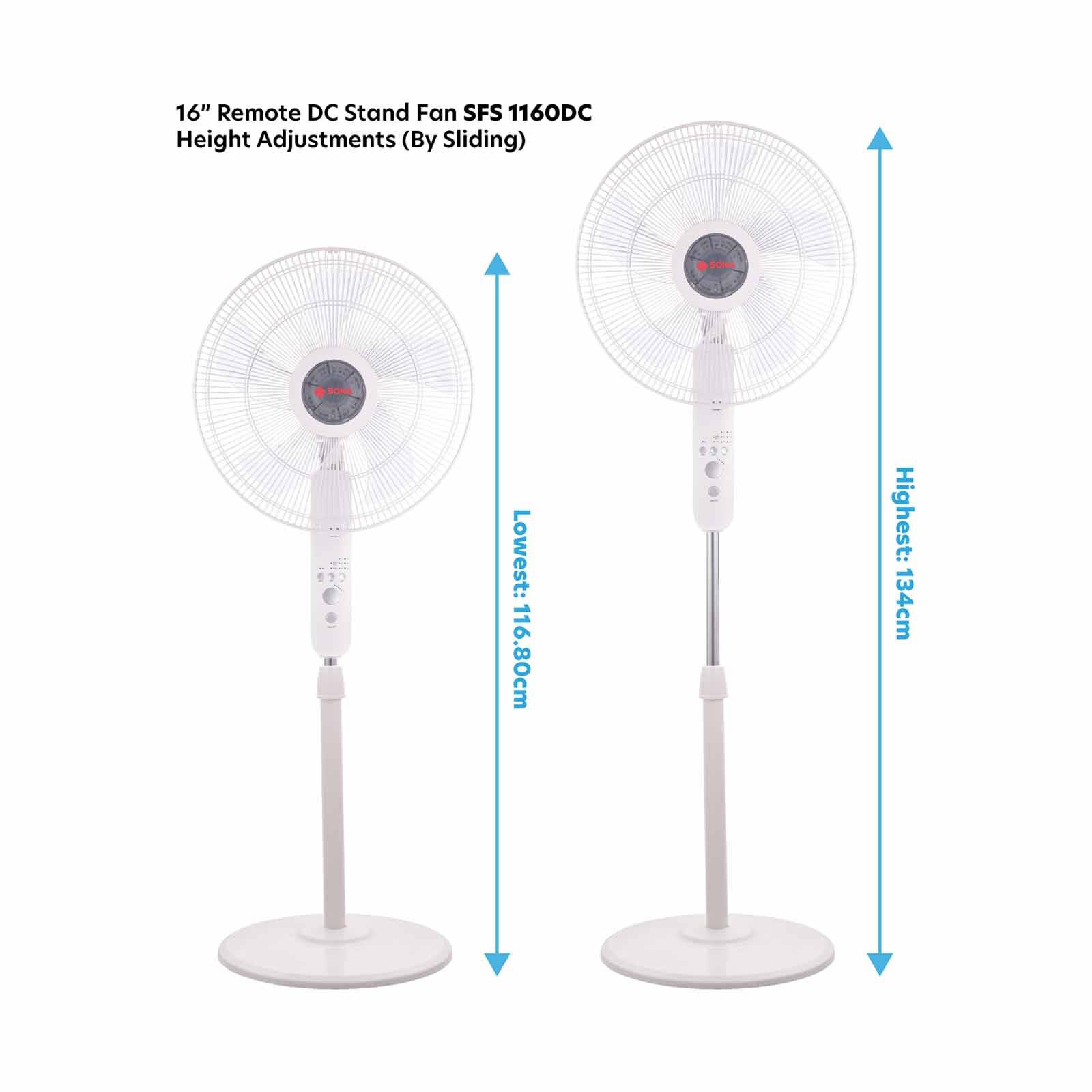 SONA 16 In Dc Stand Fan With Remote Control-white Col SFS1160DC-image 4