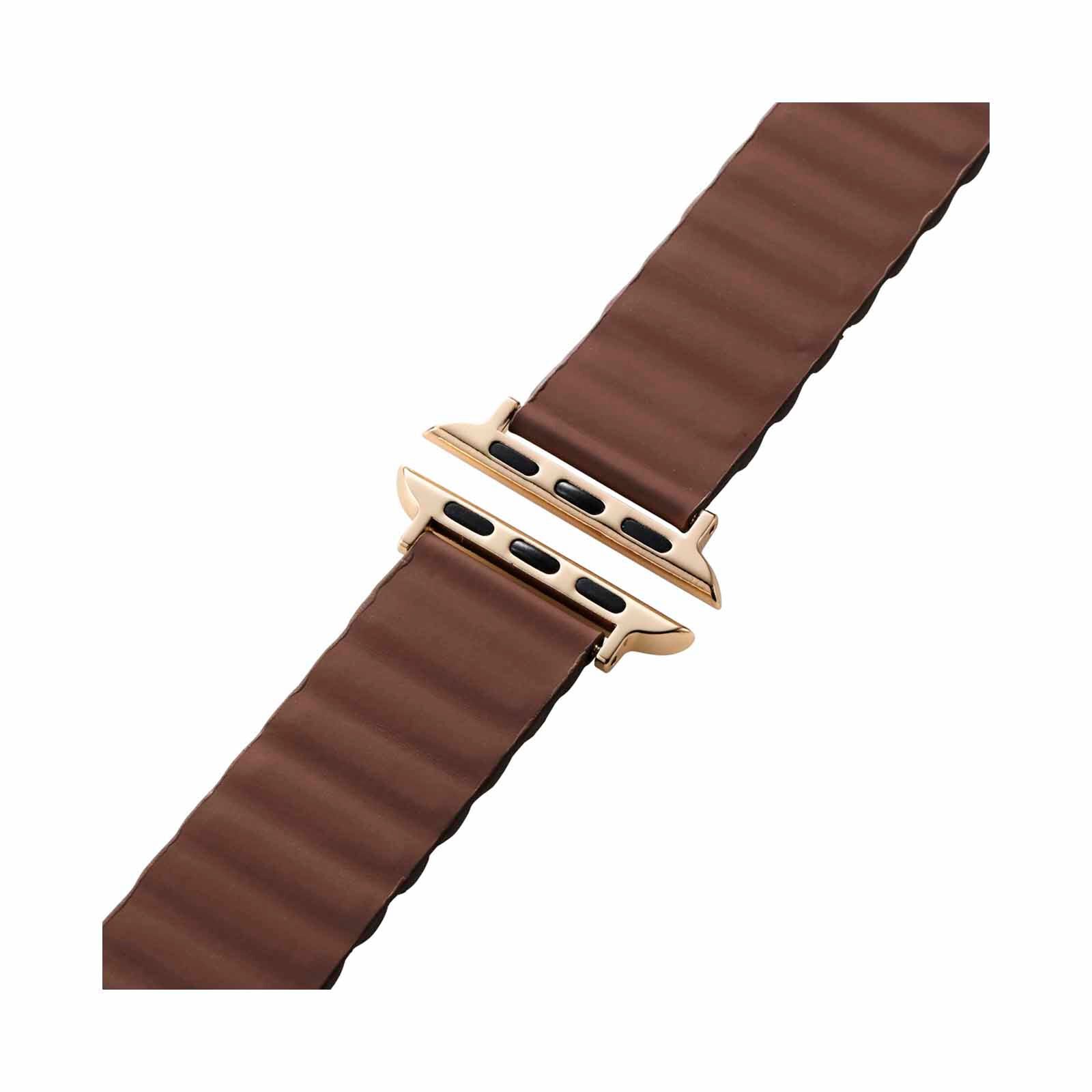 ELECOM Magnetic Soft Leather Apple Watch Band 41/40/38mm (brown) AW-41BDLMAGBR-image 2
