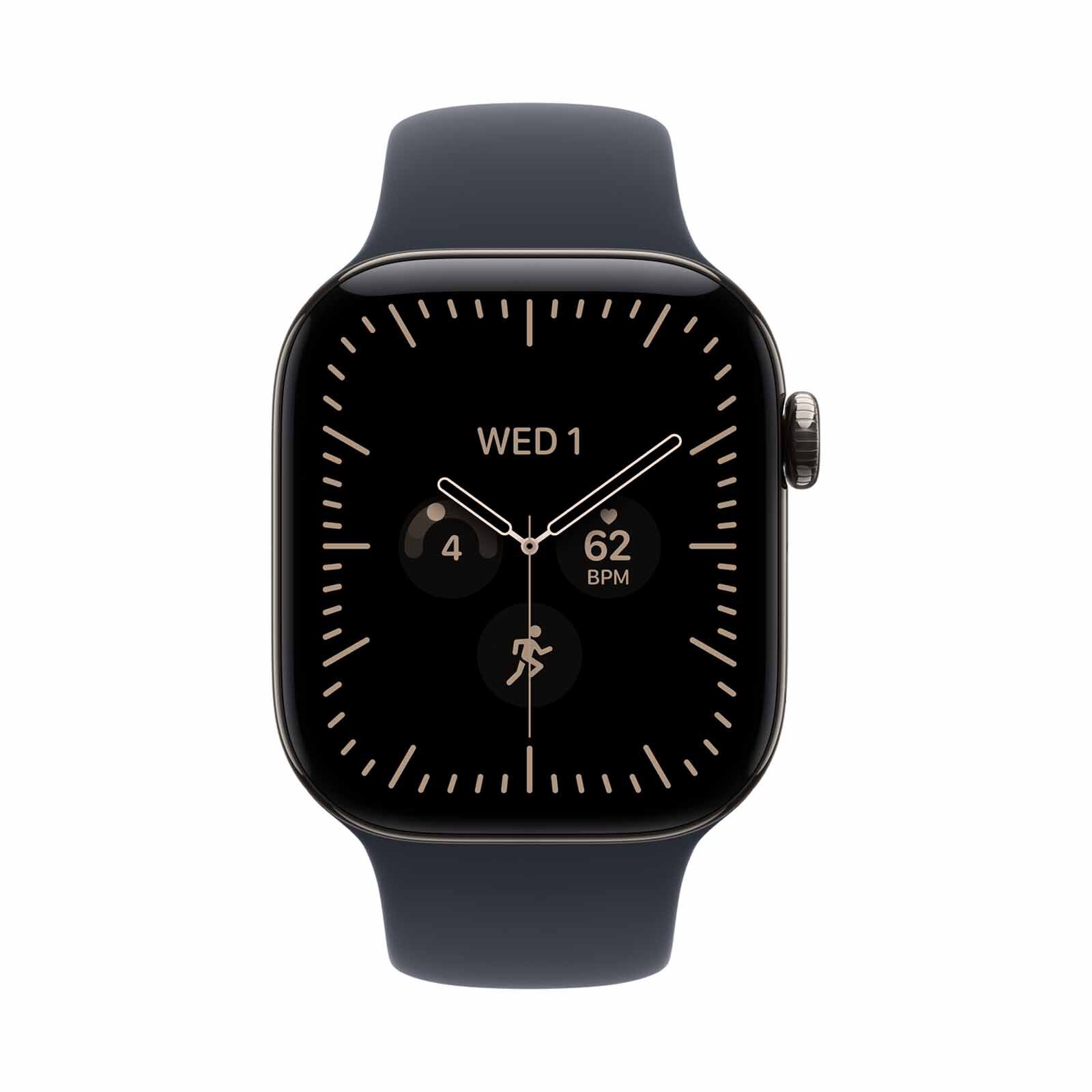 APPLE Watch Series 12 Gps + Cellular 42mm Natural Titanium Case With Navy Blue Sport Band - M/l MJGG4X/A