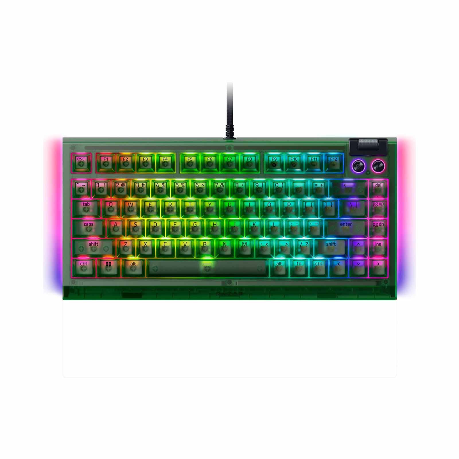 RAZER Blackwidow V4 75% - Hot-swappable Mechanical Gaming Keyboard - Phantom Green Edition - Us Layout - RZ03-05003300-R3M1-image 6
