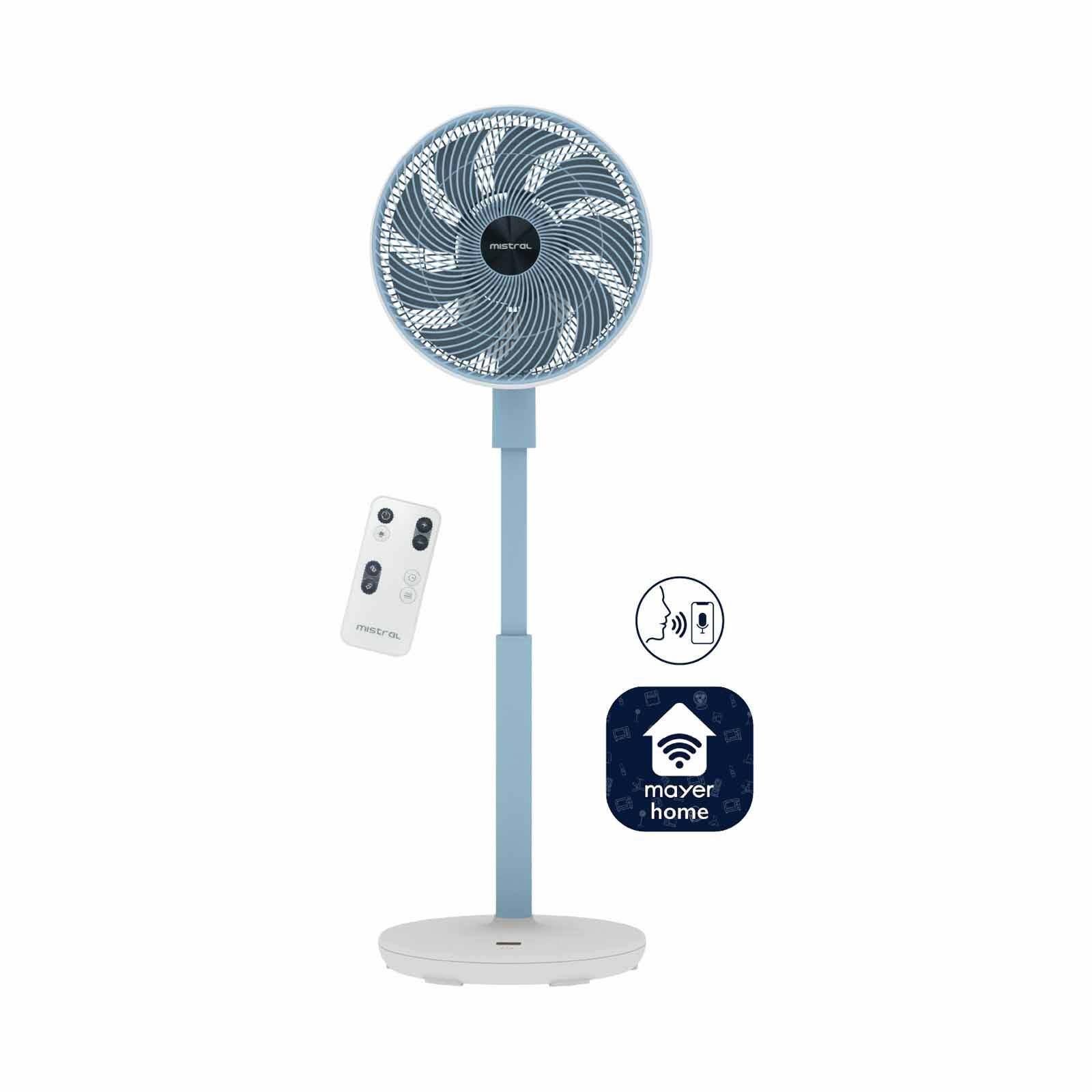 MISTRAL 12 In Bldc High Velocity Stand Fan With Remote & Wifi - Sky Blue MHV9812DRW-SB-image 1