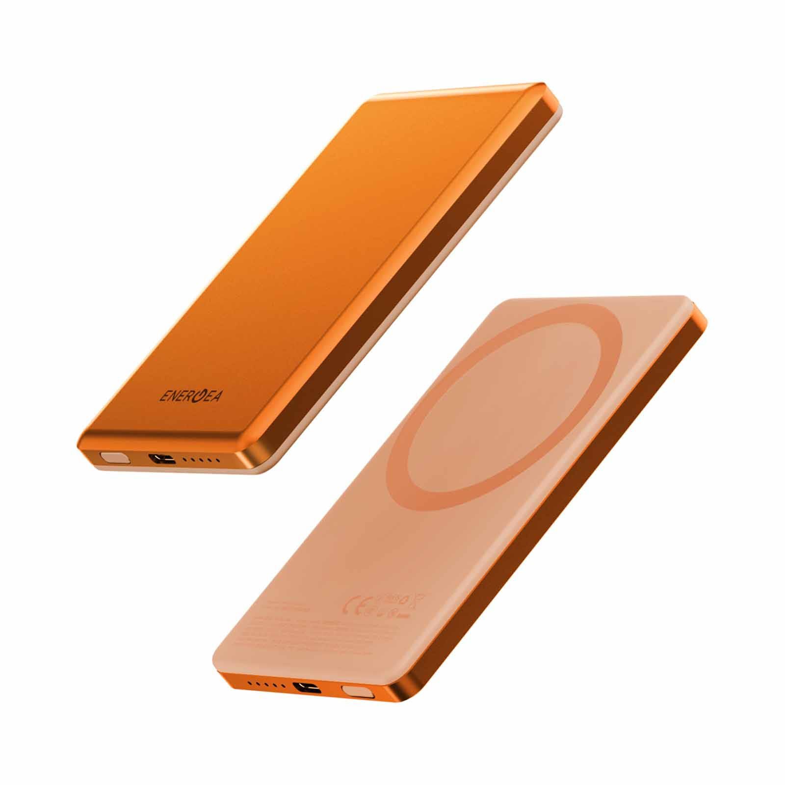 ENERGEA Alupac Mini 3c, 5000mah Mini Aluminium Magsafe Compatible Powerbank - Orange AP-MINI5K-ORG-3C-image 1
