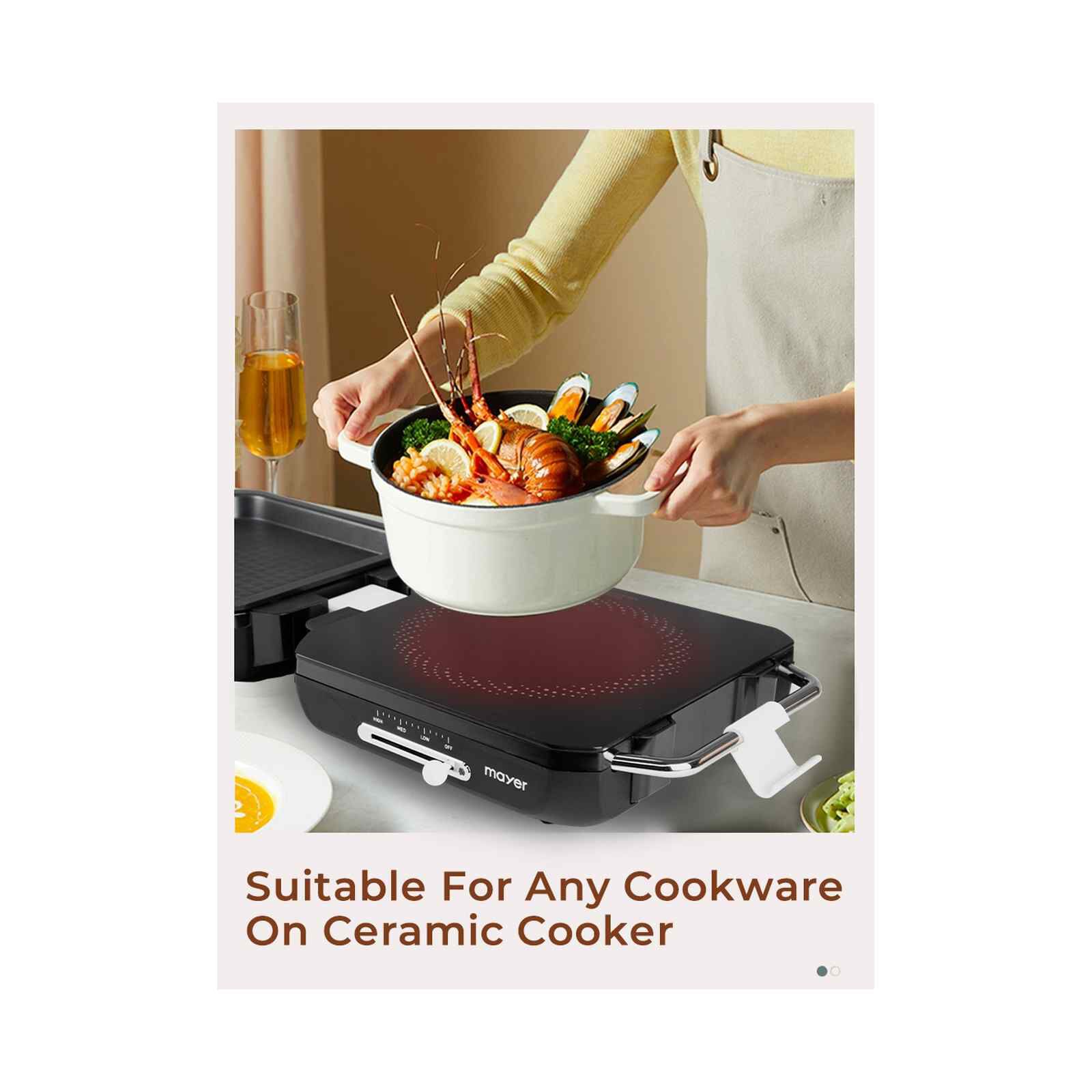 MAYER 2 In 1 Ceramic Multi Cooker MMCCG206BK-image 4