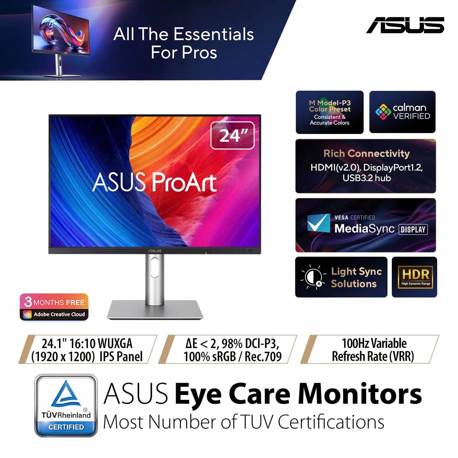 ASUS 24.1in Proart Wuxga 100hz Monitor PA248QFV